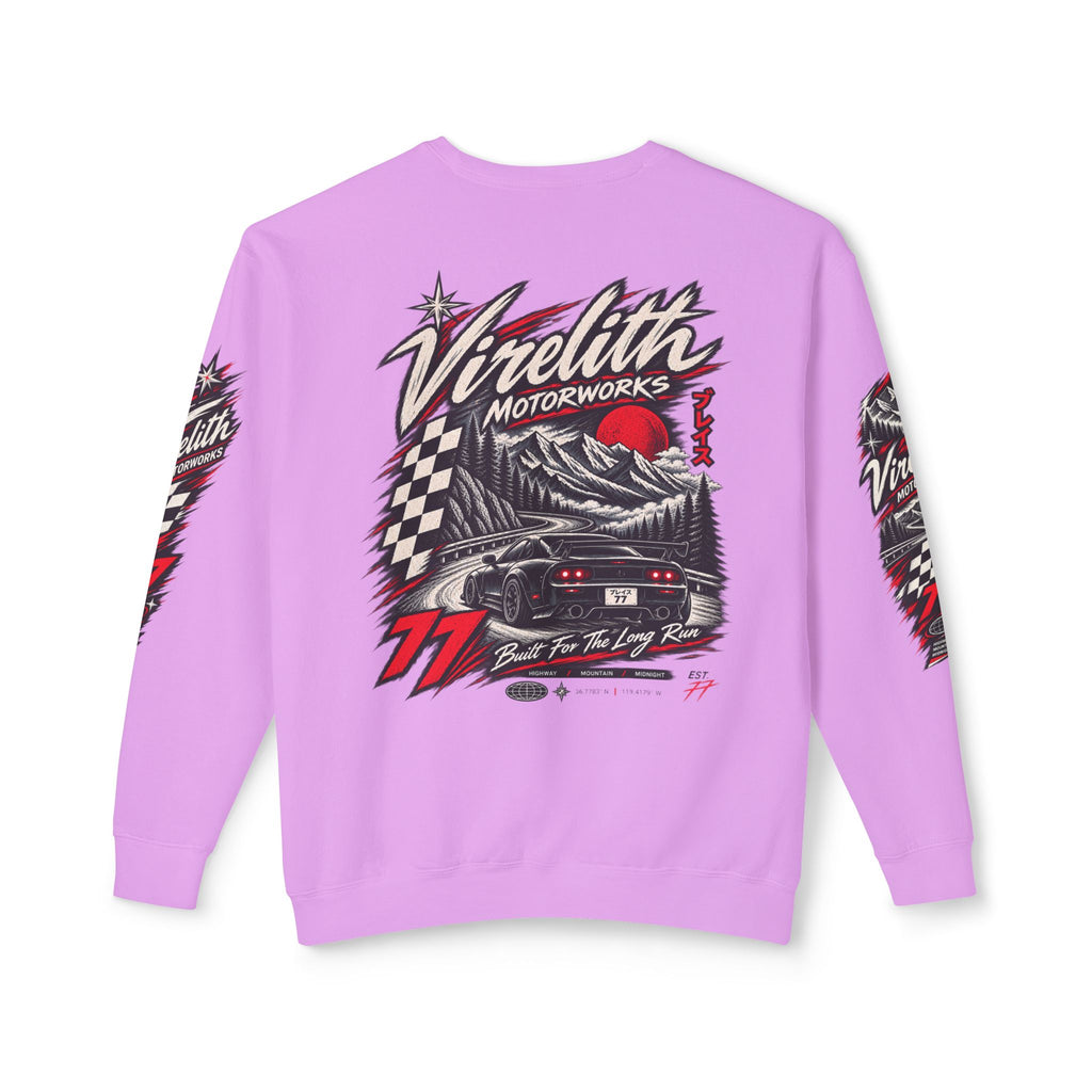 Motorworks Racing Crewneck Sweatshirt | Vintage Sleeve Graphic