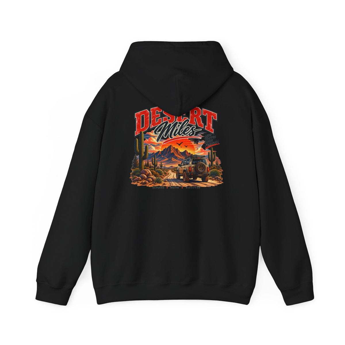 Desert Camp Graphic Hoodie – 'Desert' Sunset Cactus Pullover