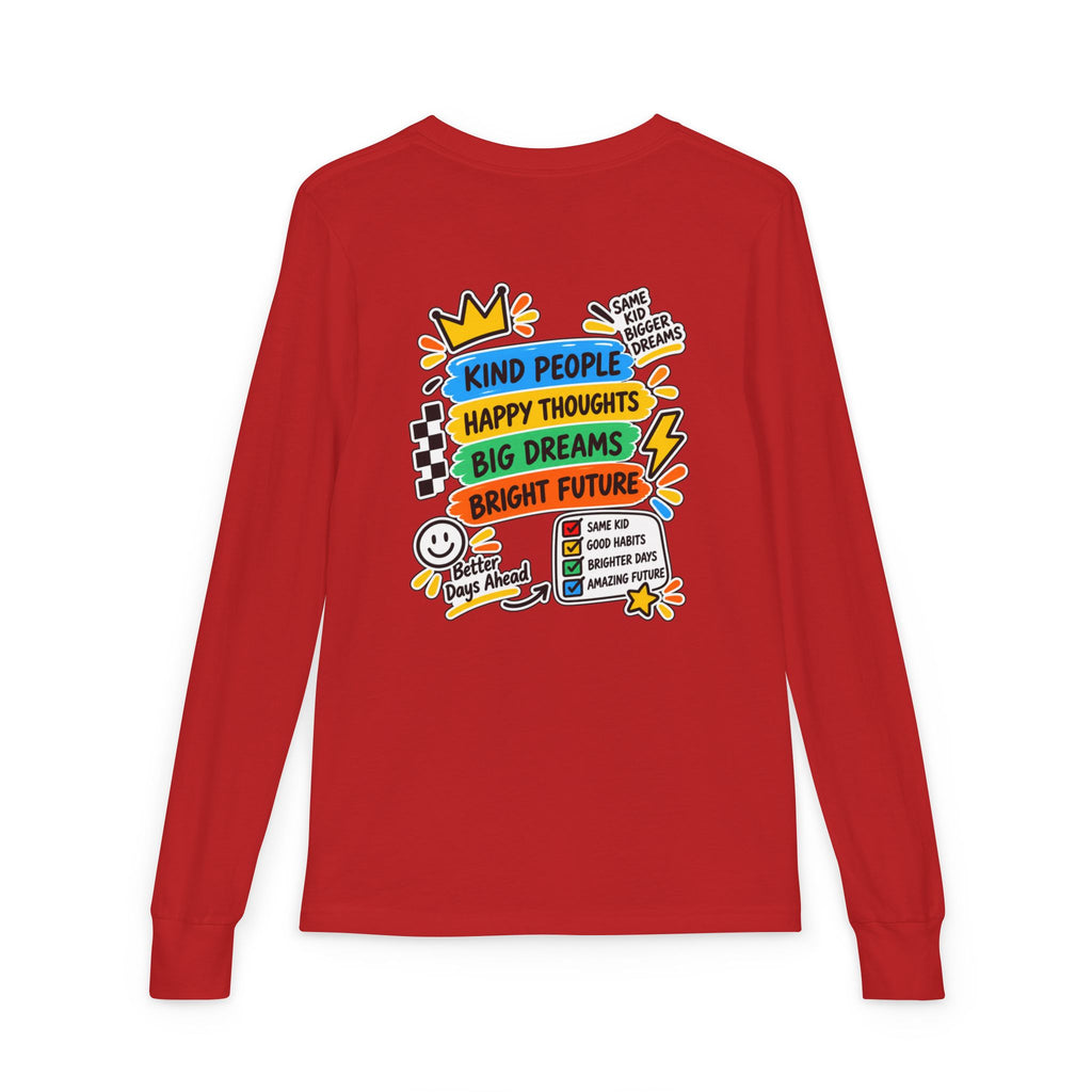 Good Vibes Always Youth Long Sleeve Tee — Positive Message Kids Shirt