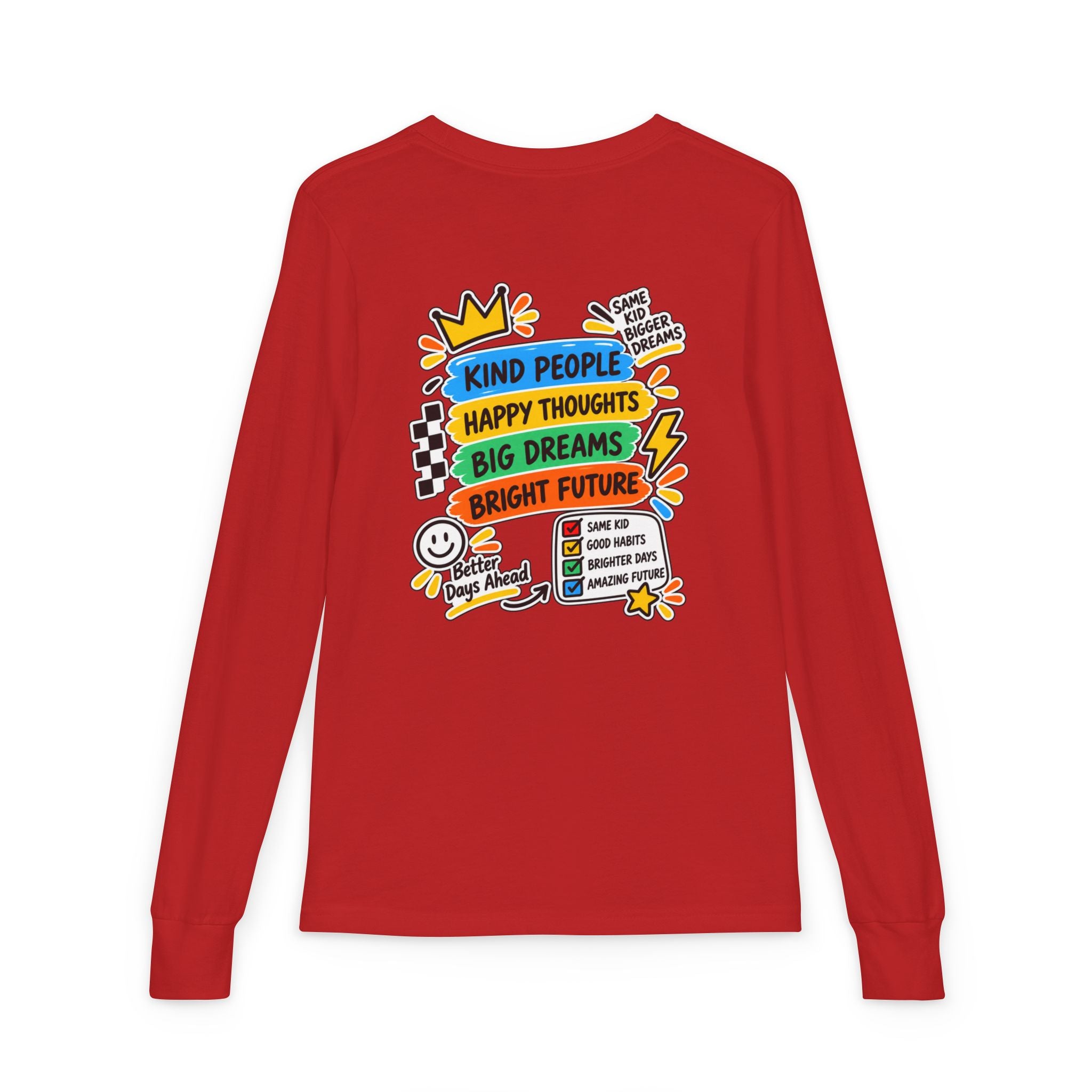 Good Vibes Always Youth Long Sleeve Tee — Positive Message Kids Shirt