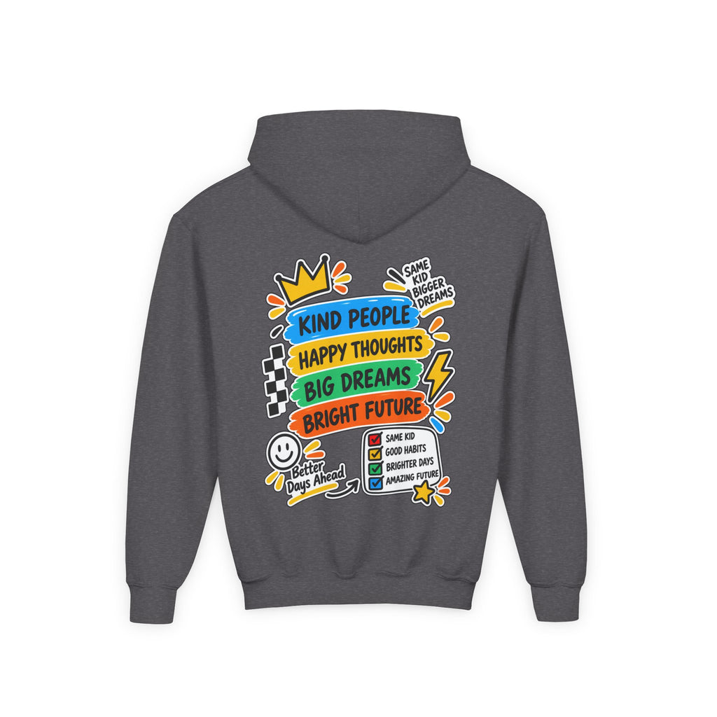 Youth Hoodie - "Good Vibes Always" Colorful Positive Graphic