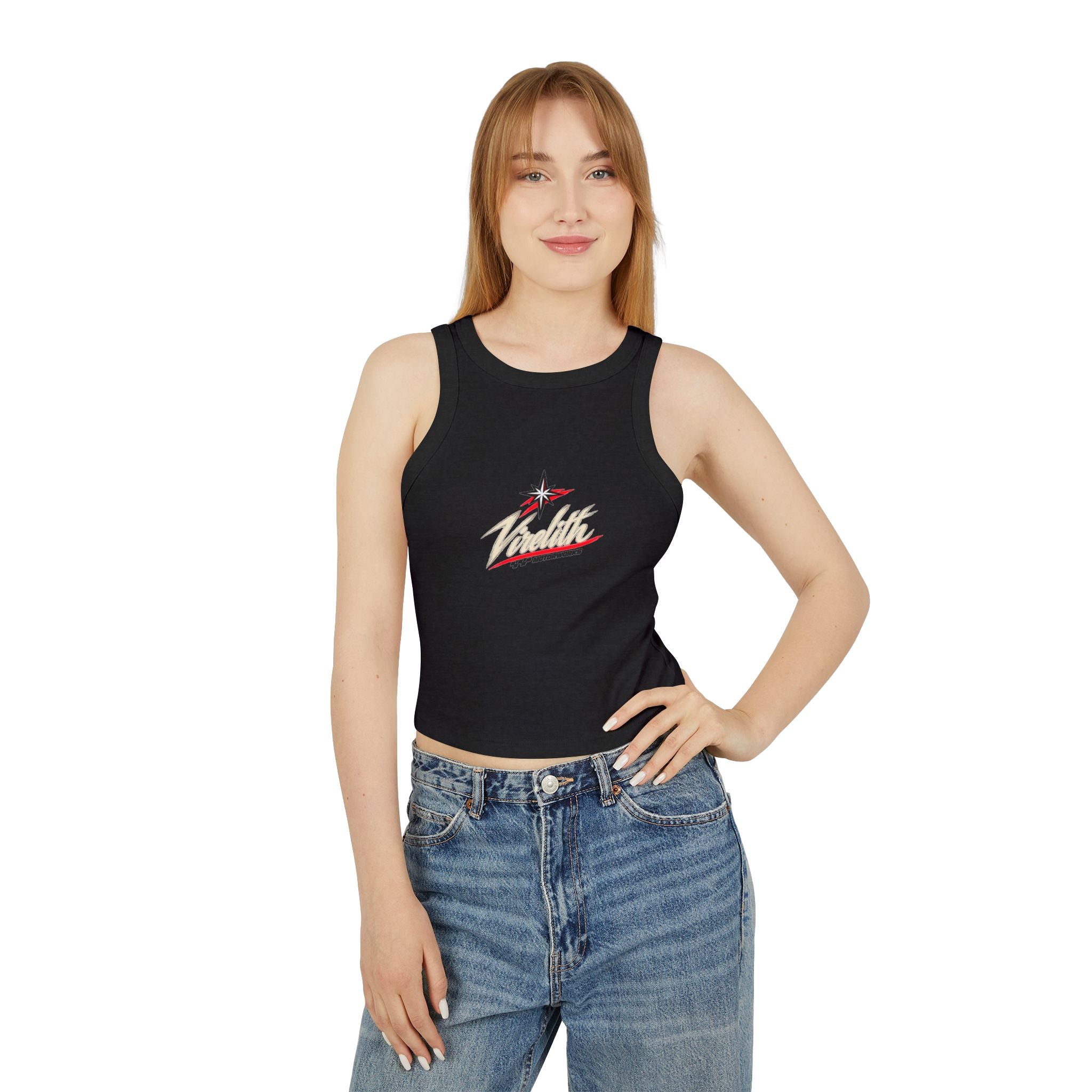 Racer Tank Top — Vintage Speed Virelith Graphic (Front Logo & Back Racing Car)