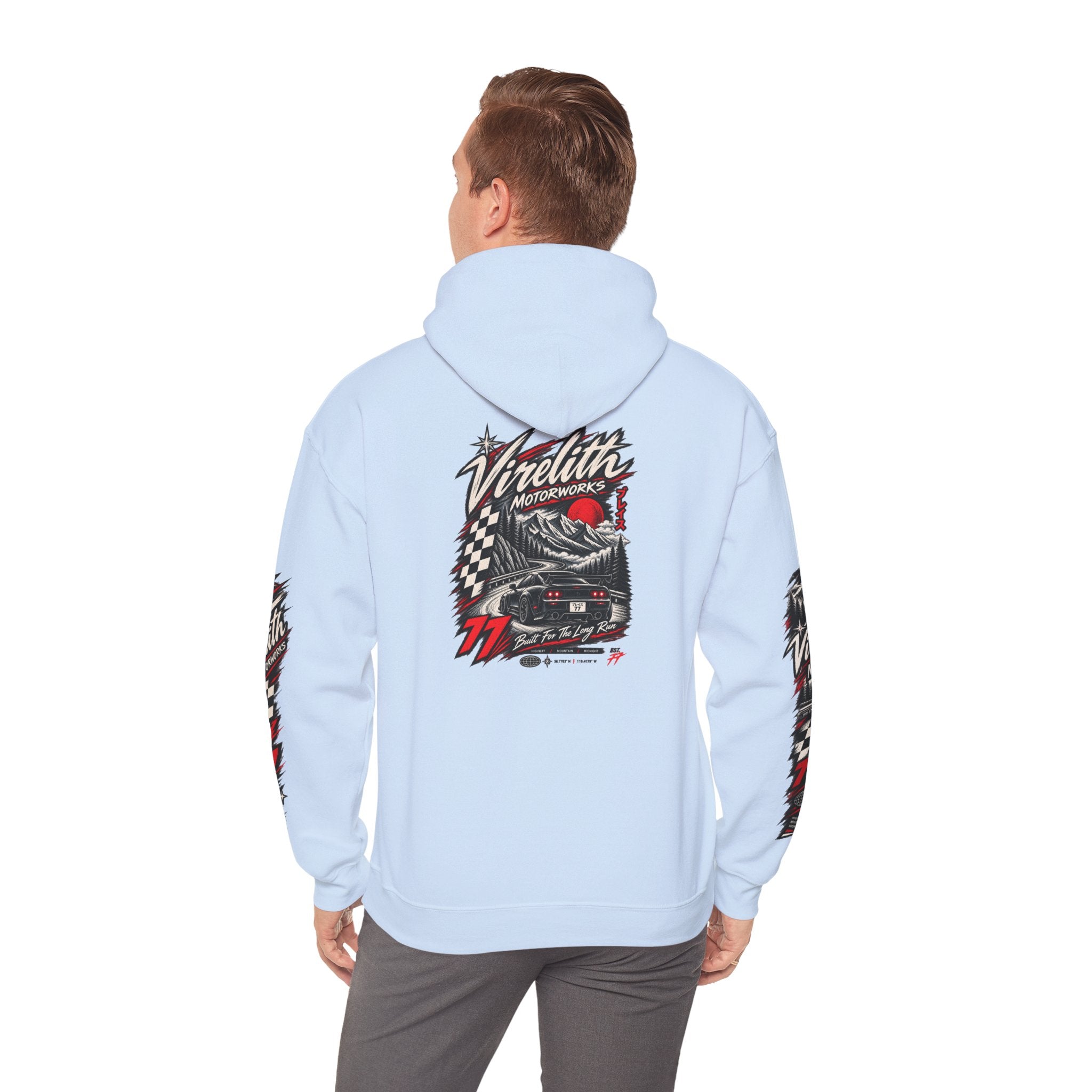 Virelith Motorsports Checkered Flag Hoodie | Racing Graphic Sweatshirt