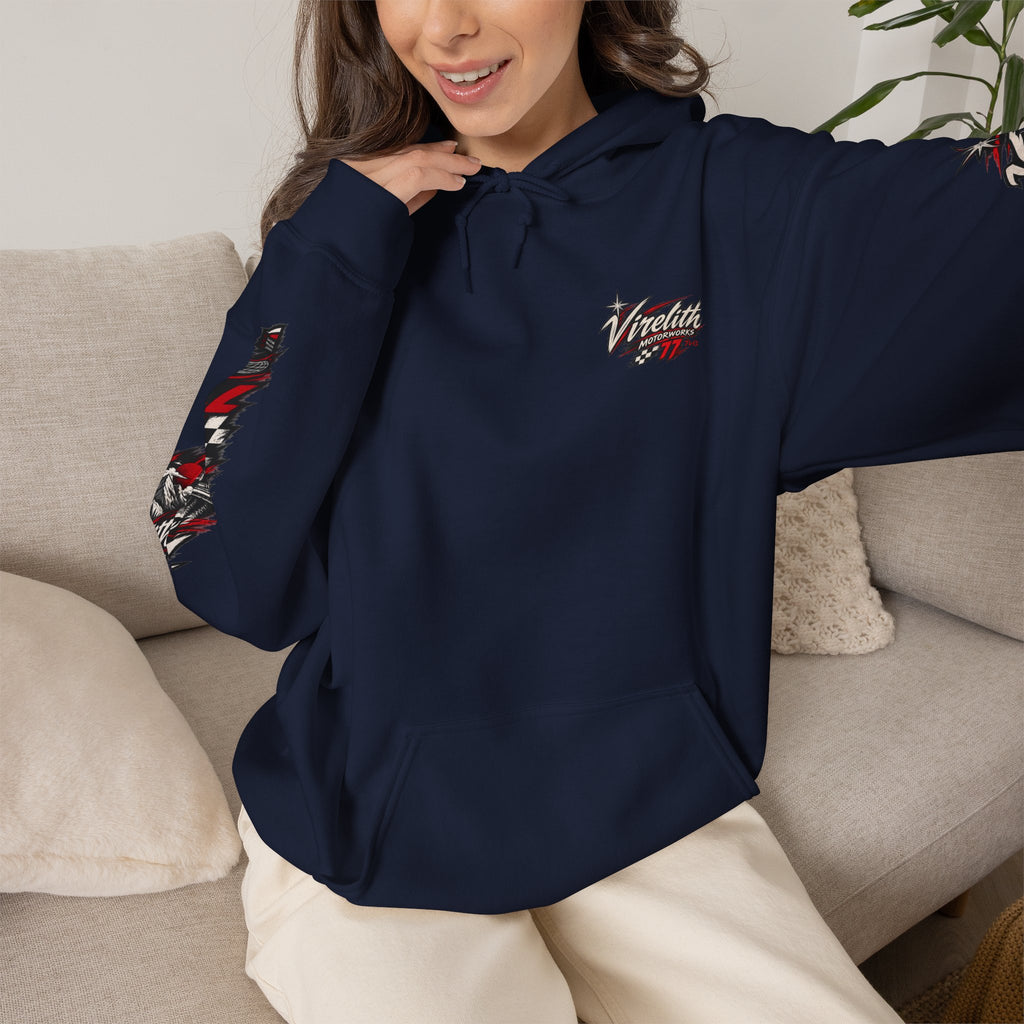 Virelith Motorsports Checkered Flag Hoodie | Racing Graphic Sweatshirt