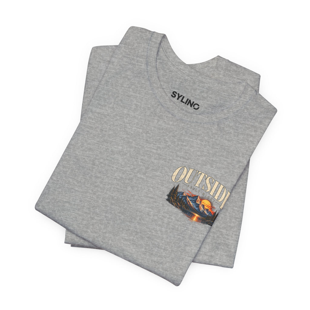 Outdoor Vibes Tee — Mountain Sunset Graphic T-Shirt