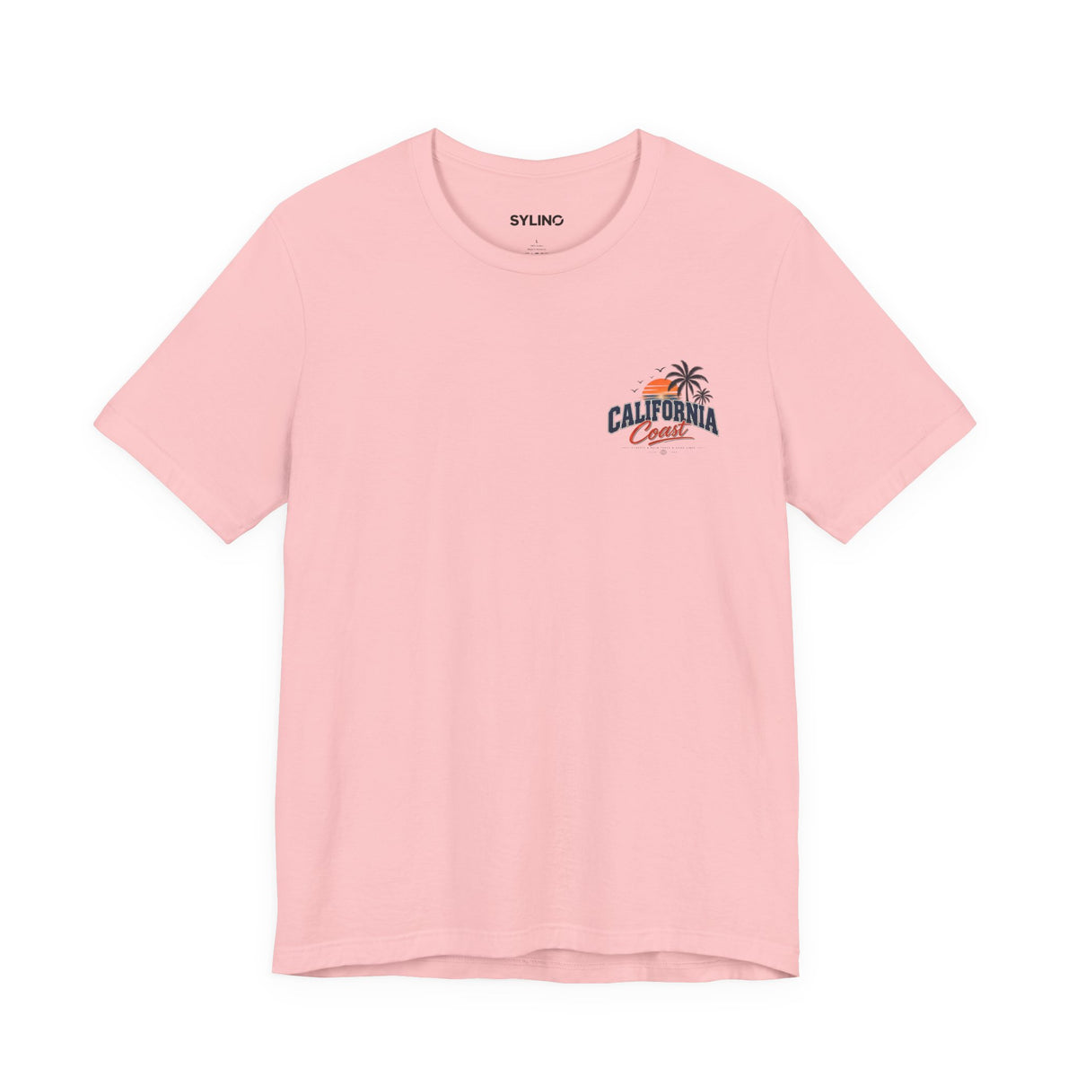 California Coast Pocket Tee — Retro Palm Surf Graphic
