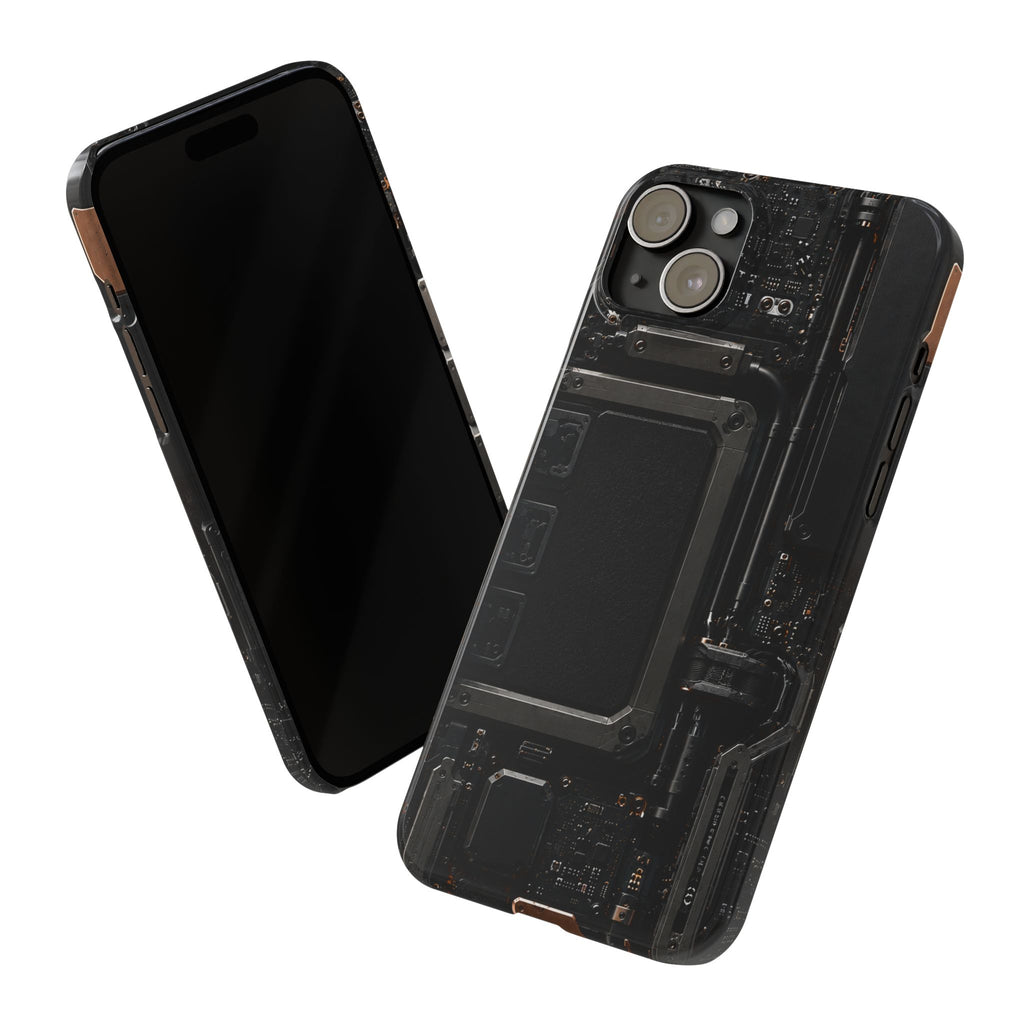 Slim Phone Case — Black Circuit Tech Design