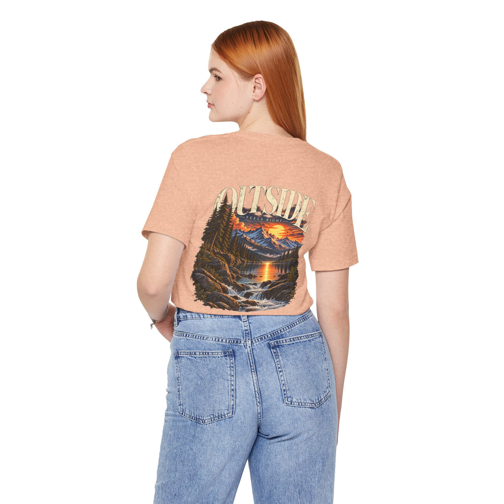 Outdoor Vibes Tee — Mountain Sunset Graphic T-Shirt