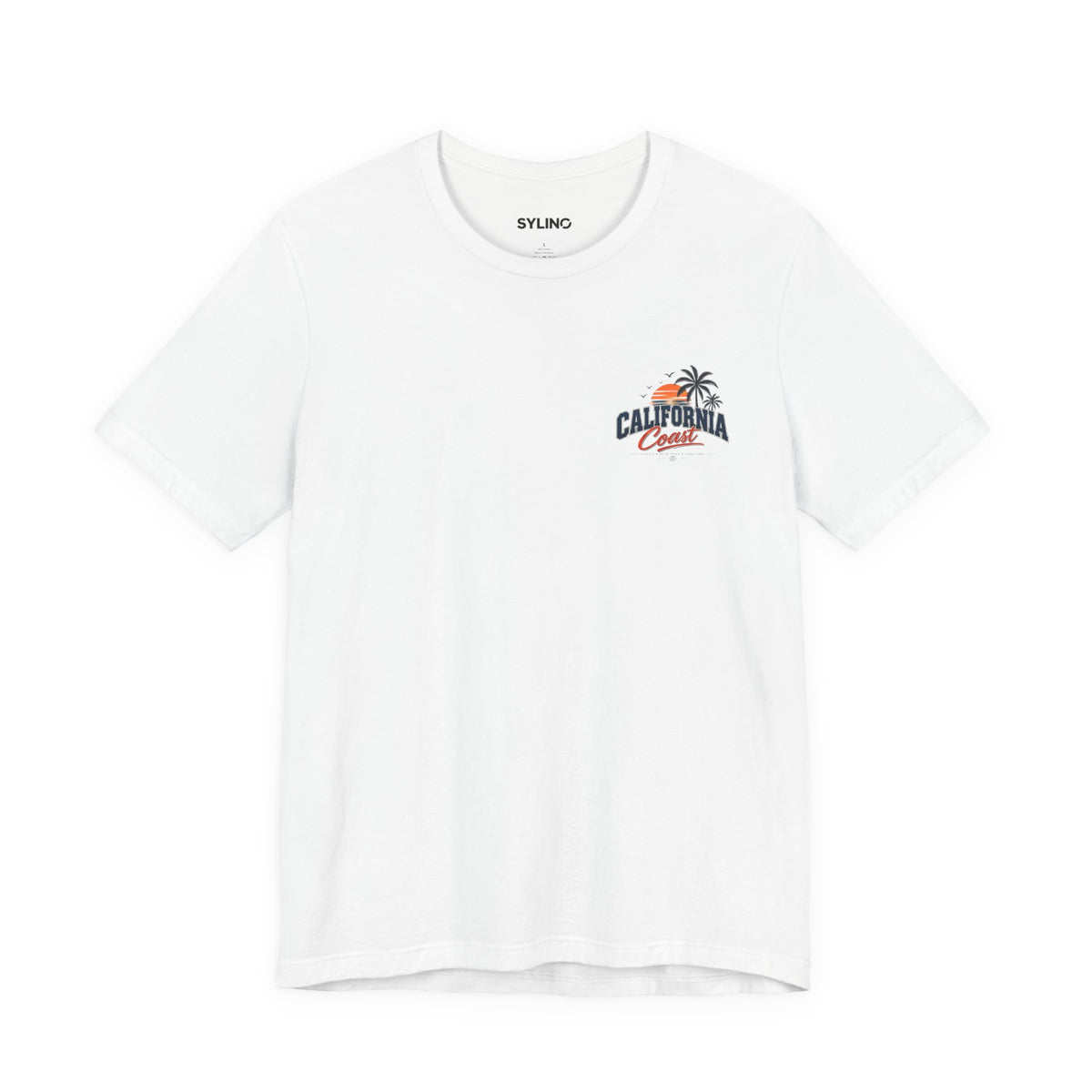 California Coast Pocket Tee — Retro Palm Surf Graphic