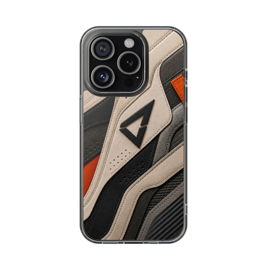 Clear Magnetic Impact Phone Case — Athletic Sneaker Texture Design