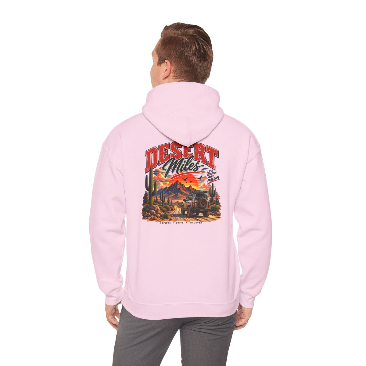 Desert Camp Graphic Hoodie – 'Desert' Sunset Cactus Pullover