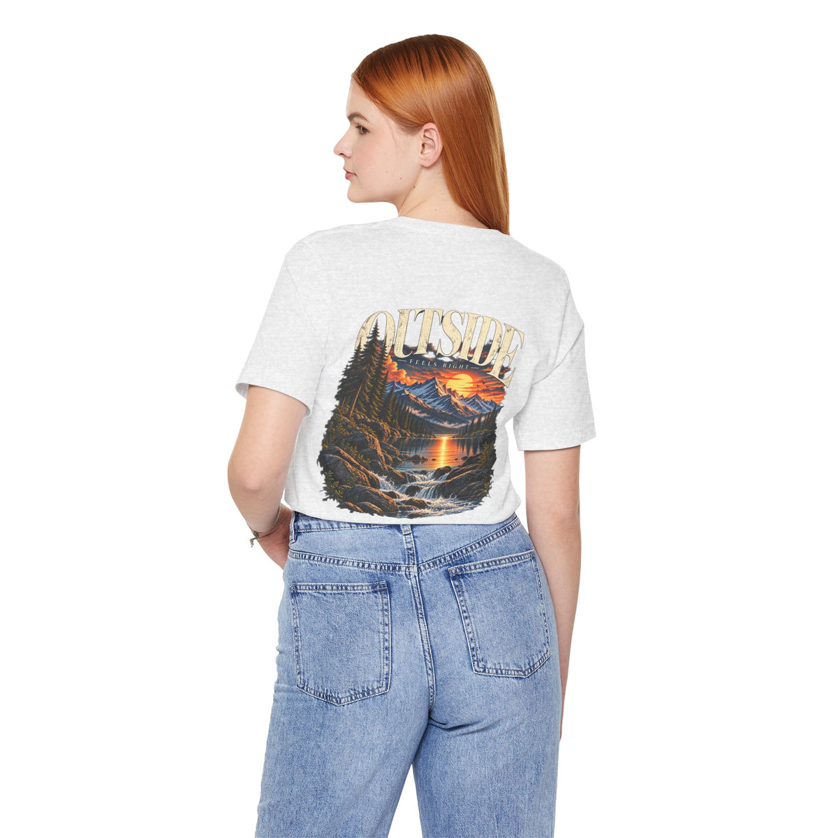Outdoor Vibes Tee — Mountain Sunset Graphic T-Shirt