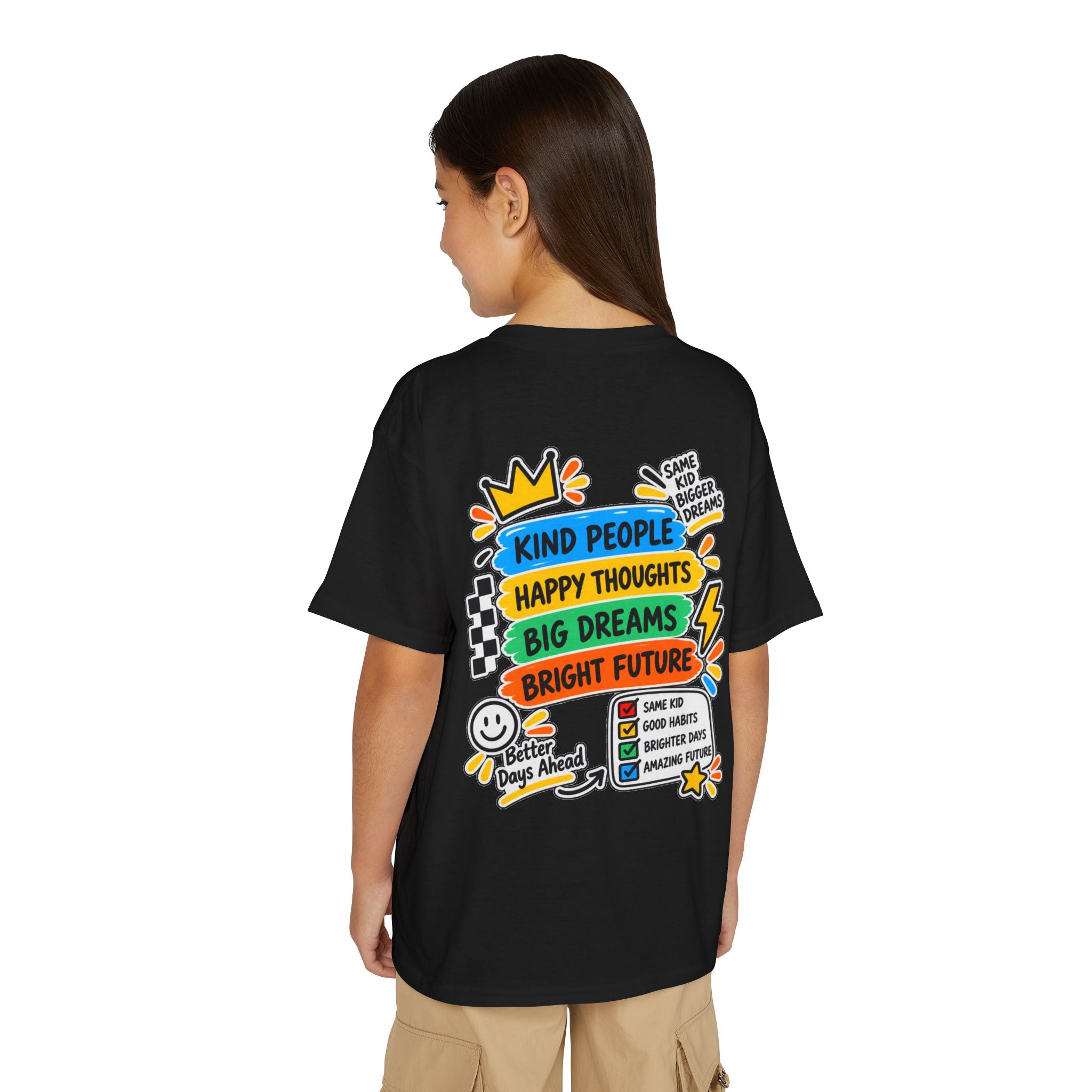 Youth T-Shirt — "Good Vibes Always" Colorful Positive Message Tee