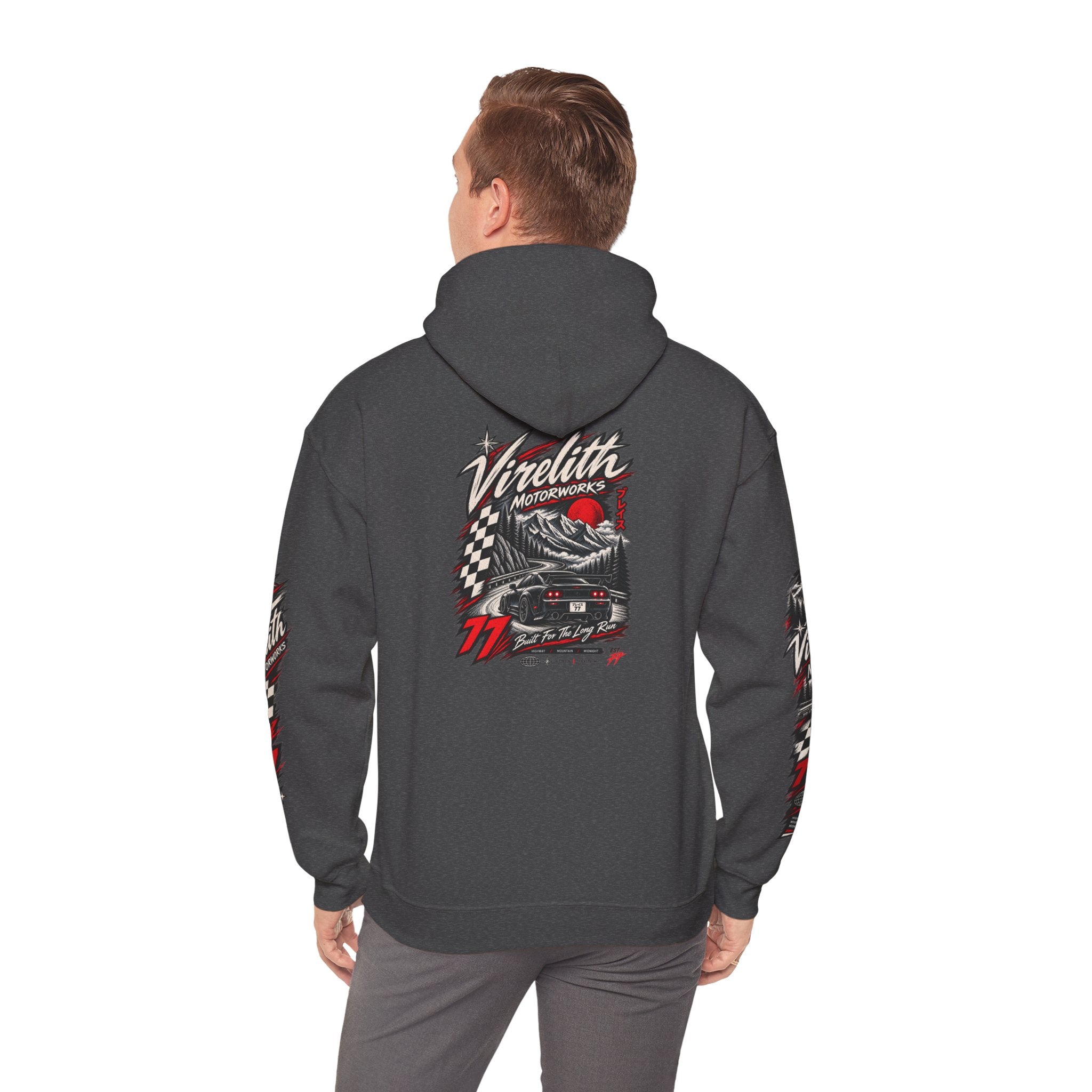 Virelith Motorsports Checkered Flag Hoodie | Racing Graphic Sweatshirt