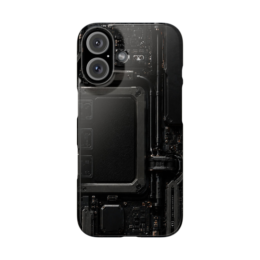 Slim Phone Case — Black Circuit Tech Design