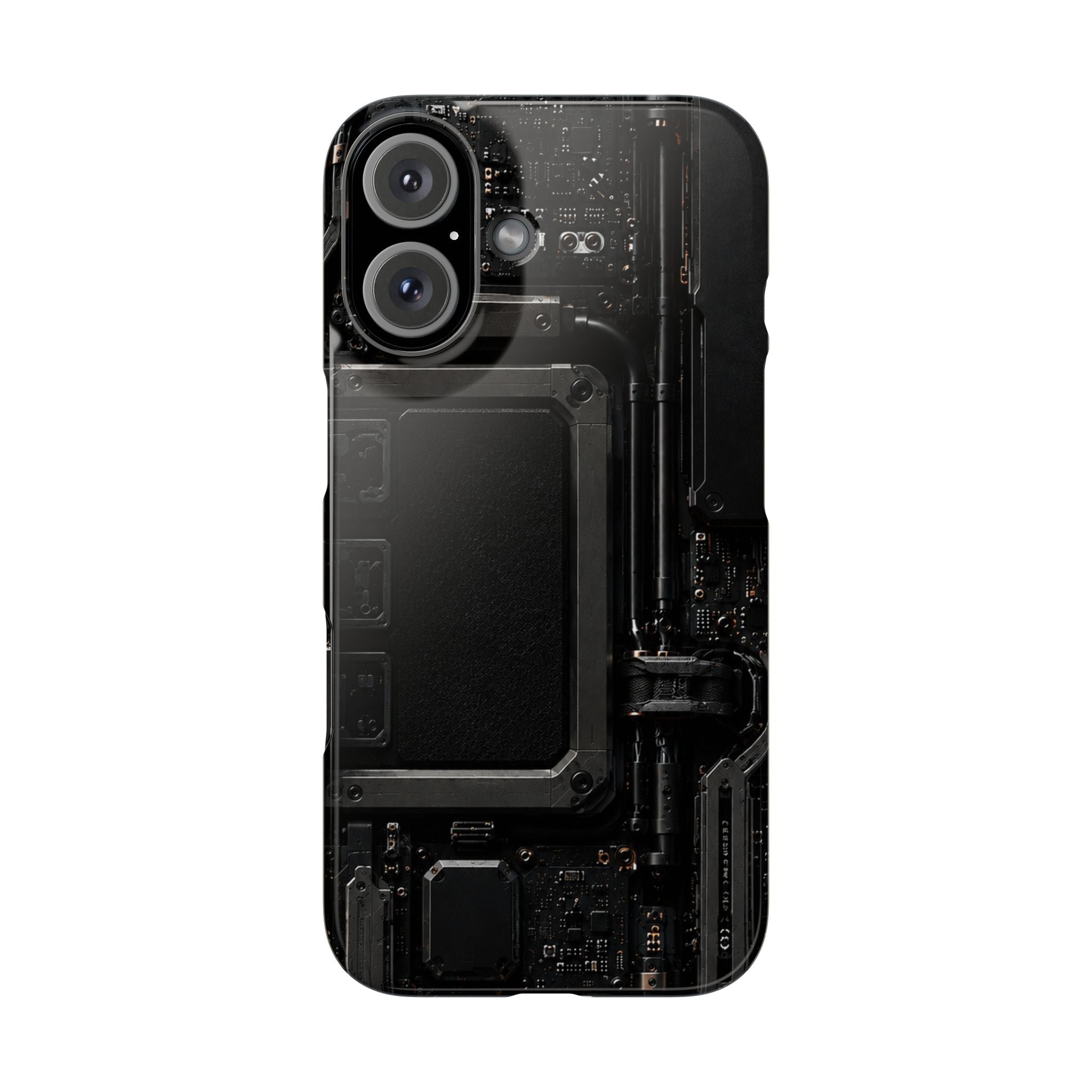 Slim Phone Case — Black Circuit Tech Design