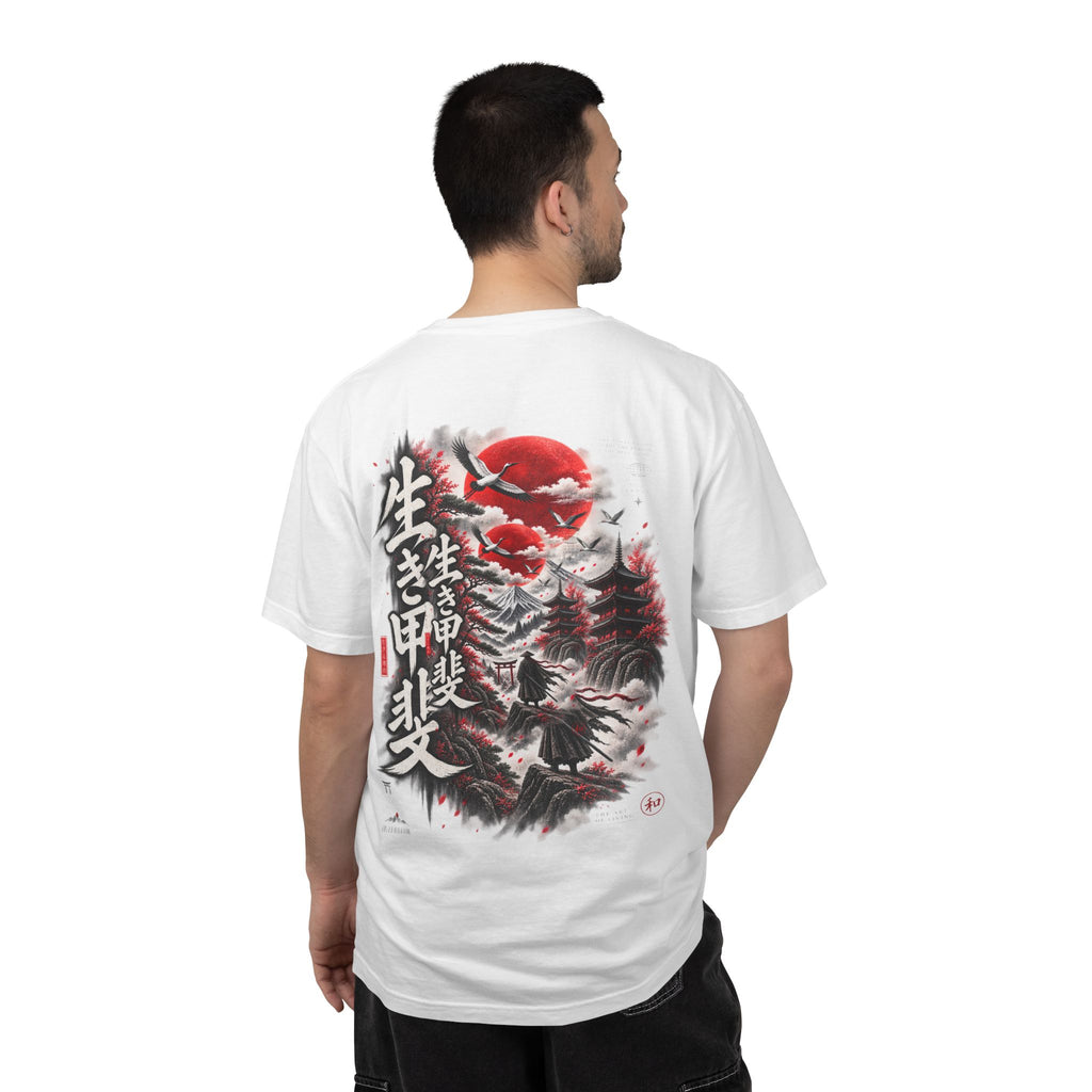 Japanese Ronin Graphic Tee - Lone Wanderer & Red Sun Vintage Streetwear