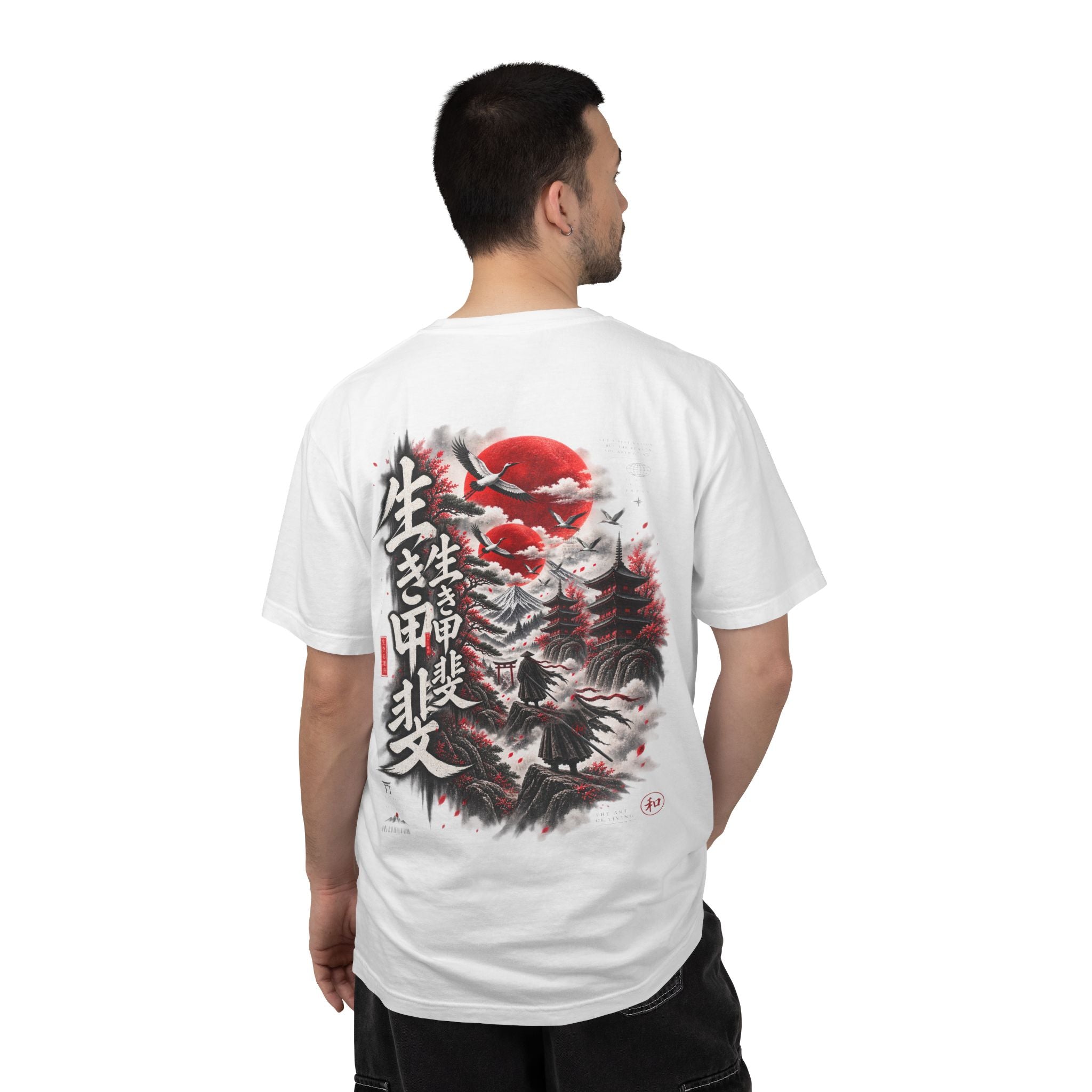 Japanese Ronin Graphic Tee - Lone Wanderer & Red Sun Vintage Streetwear