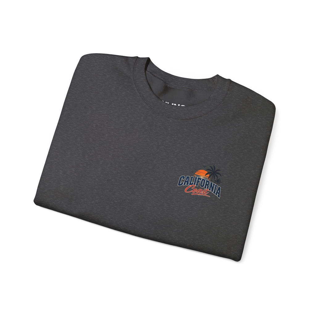 California Coast Crewneck Sweatshirt — Retro Palm Tree Graphic