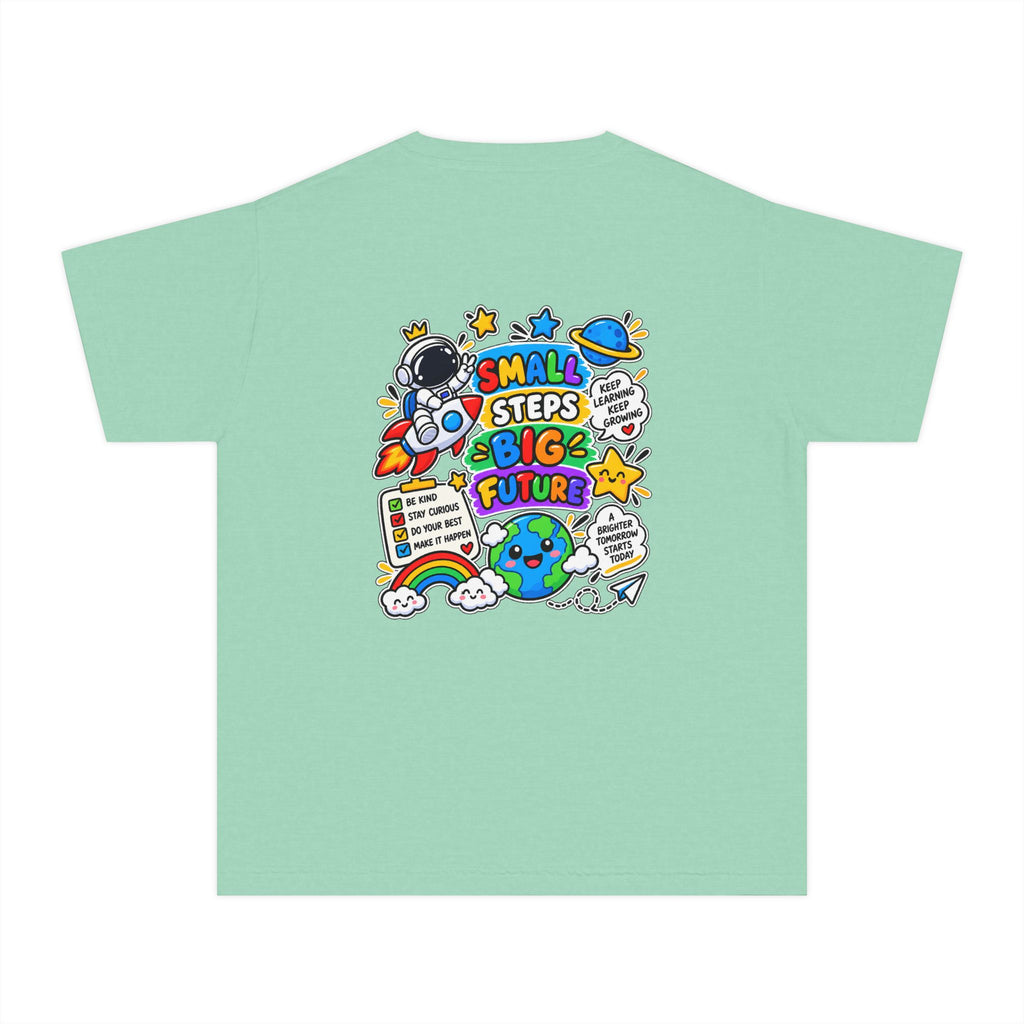 Youth Space Adventure Tee – “Dream Explore Discover / Small Steps Big Future”