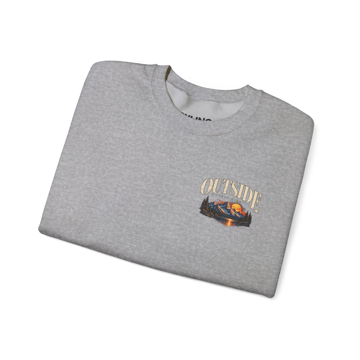 Outside Scenic Crewneck — Mountain Sunset Nature Graphic