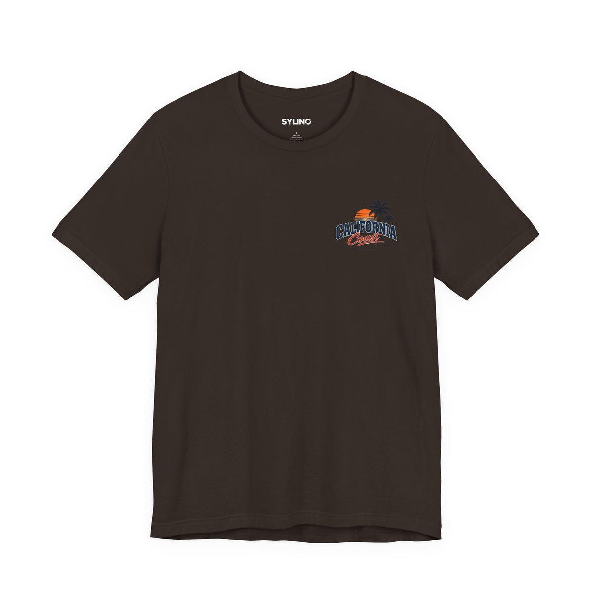 California Coast Pocket Tee — Retro Palm Surf Graphic