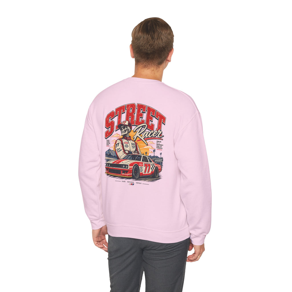 Street Racer Crewneck Sweatshirt — Vintage Car Racing Graphic