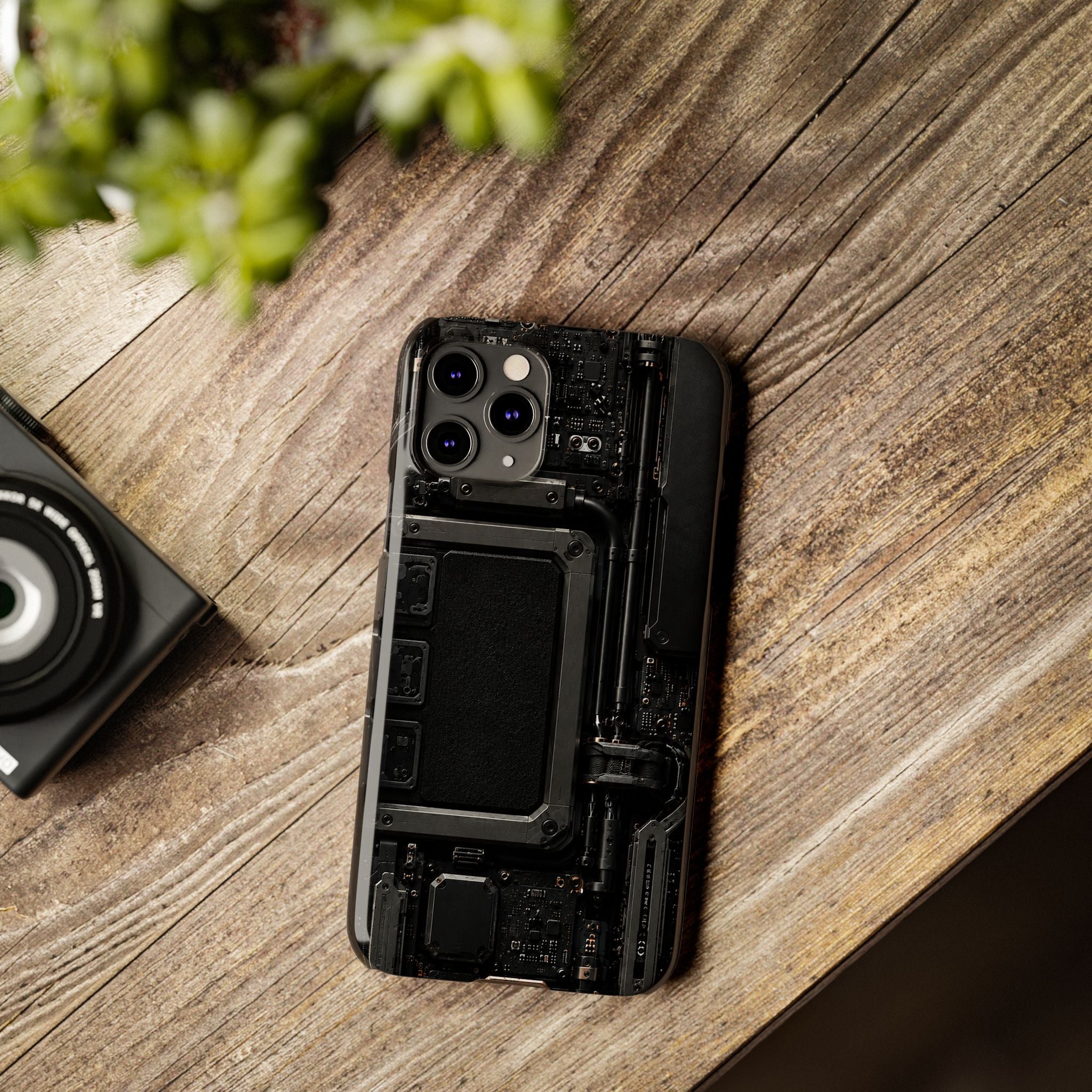 Slim Phone Case — Black Circuit Tech Design
