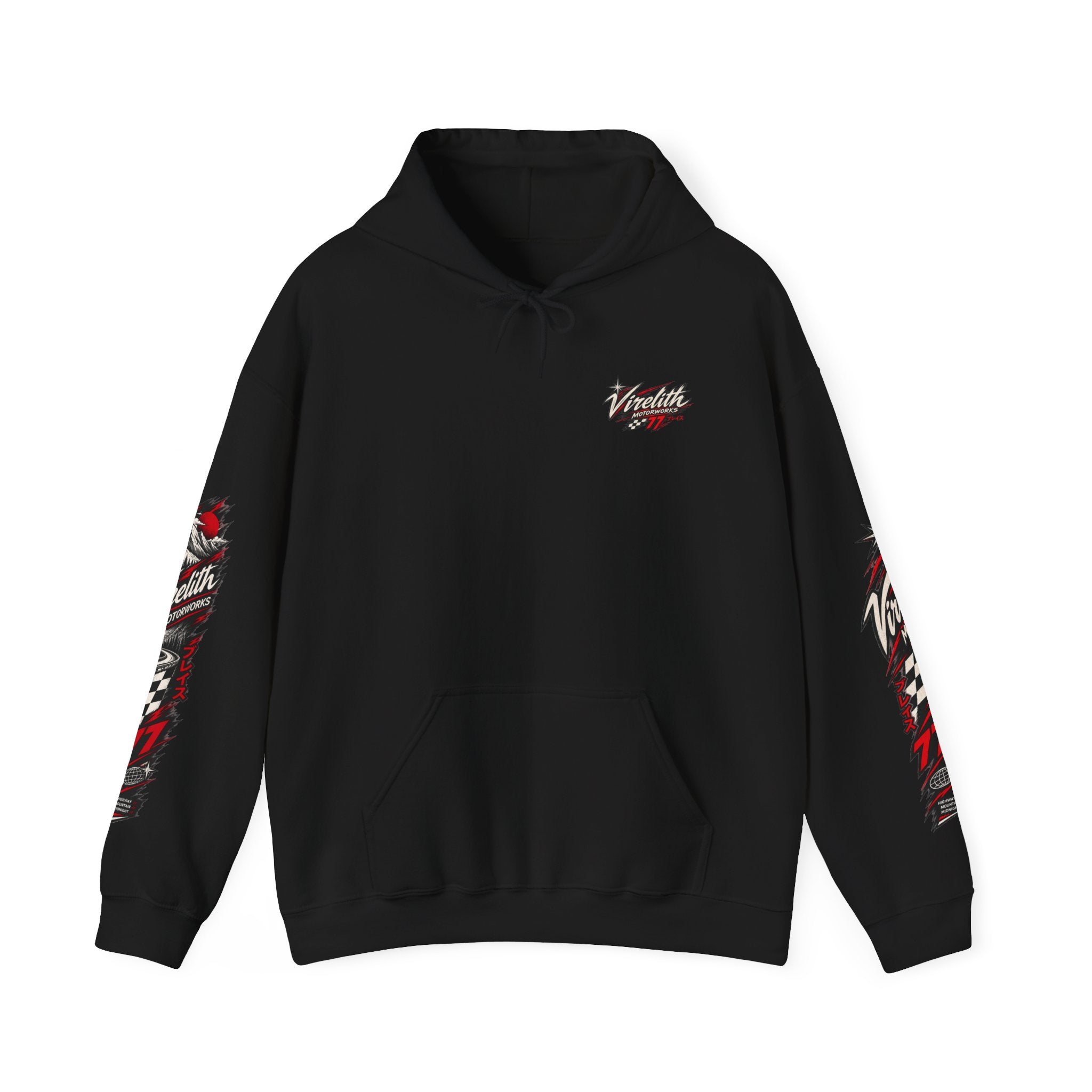 Virelith Motorsports Checkered Flag Hoodie | Racing Graphic Sweatshirt