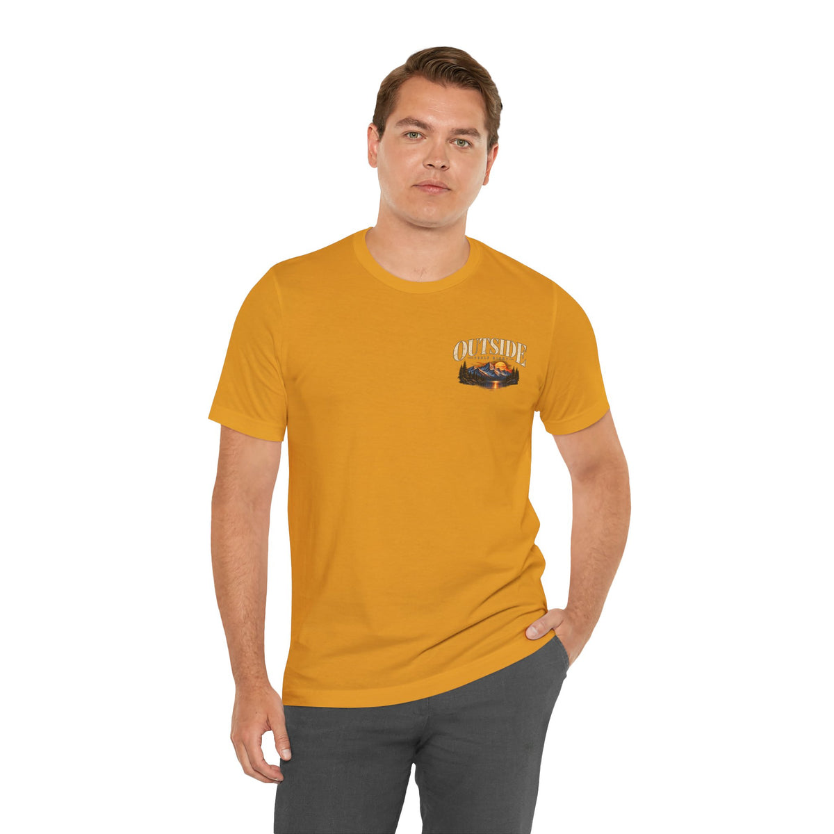 Outdoor Vibes Tee — Mountain Sunset Graphic T-Shirt