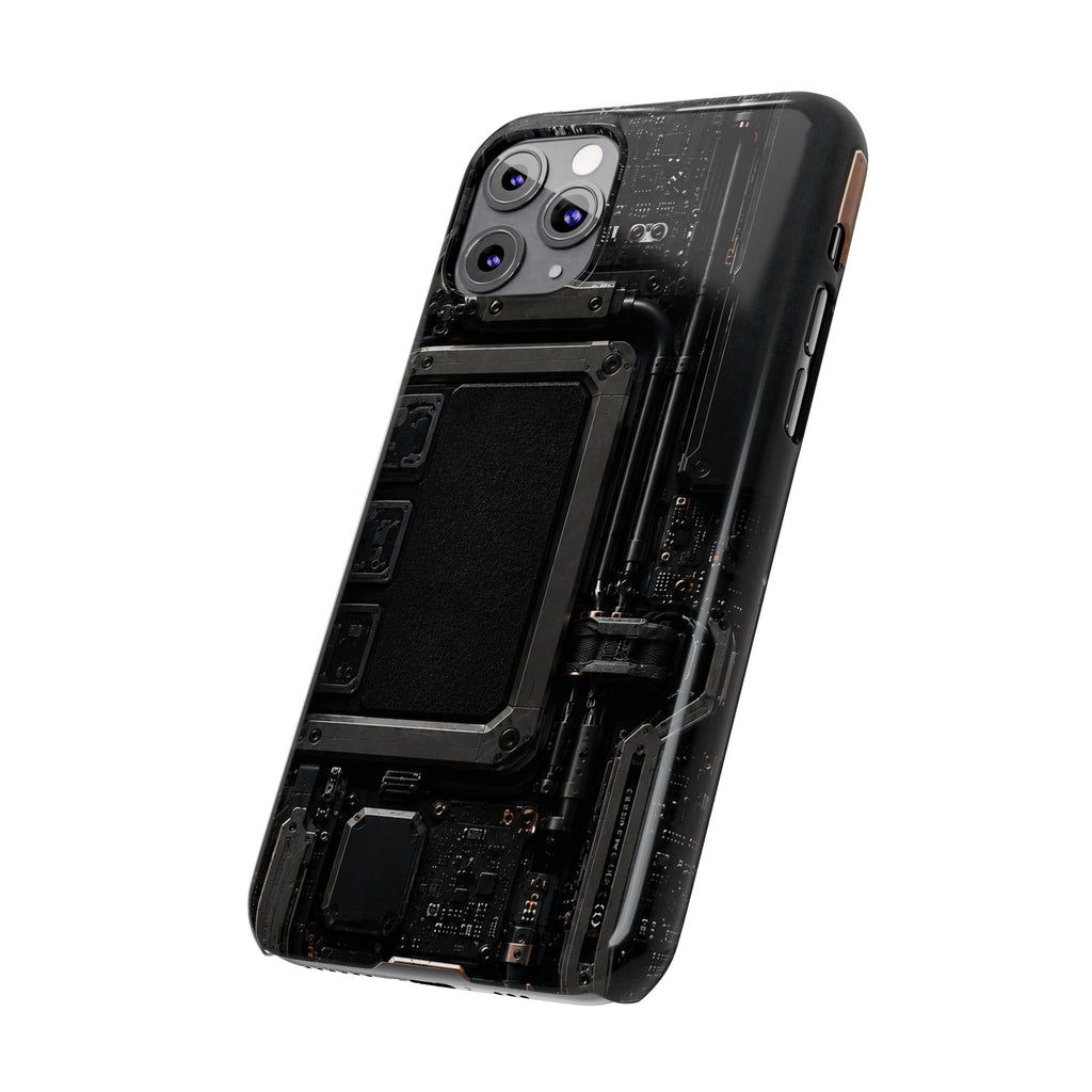 Slim Phone Case — Black Circuit Tech Design