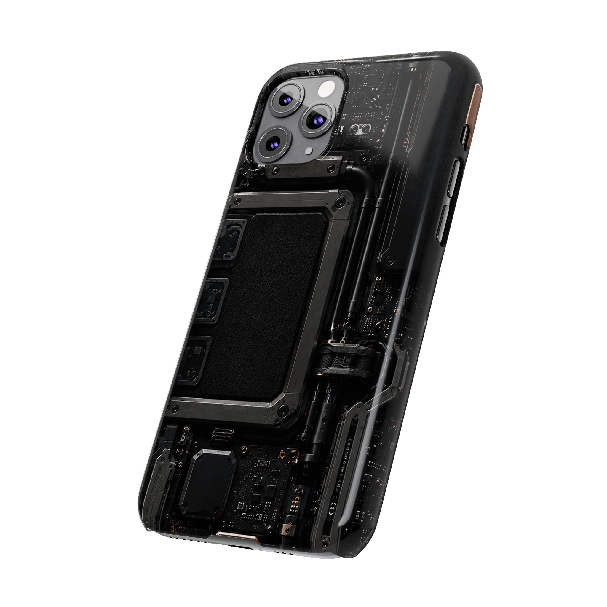 Slim Phone Case — Black Circuit Tech Design