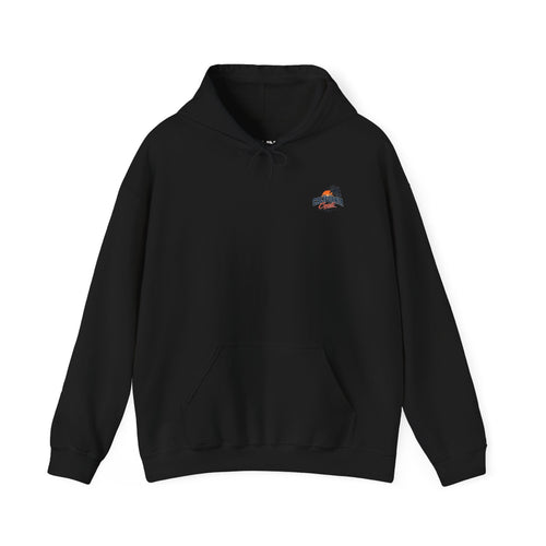 California Coast Hoodie — Vintage Car Sunset Palm Beach Graphic