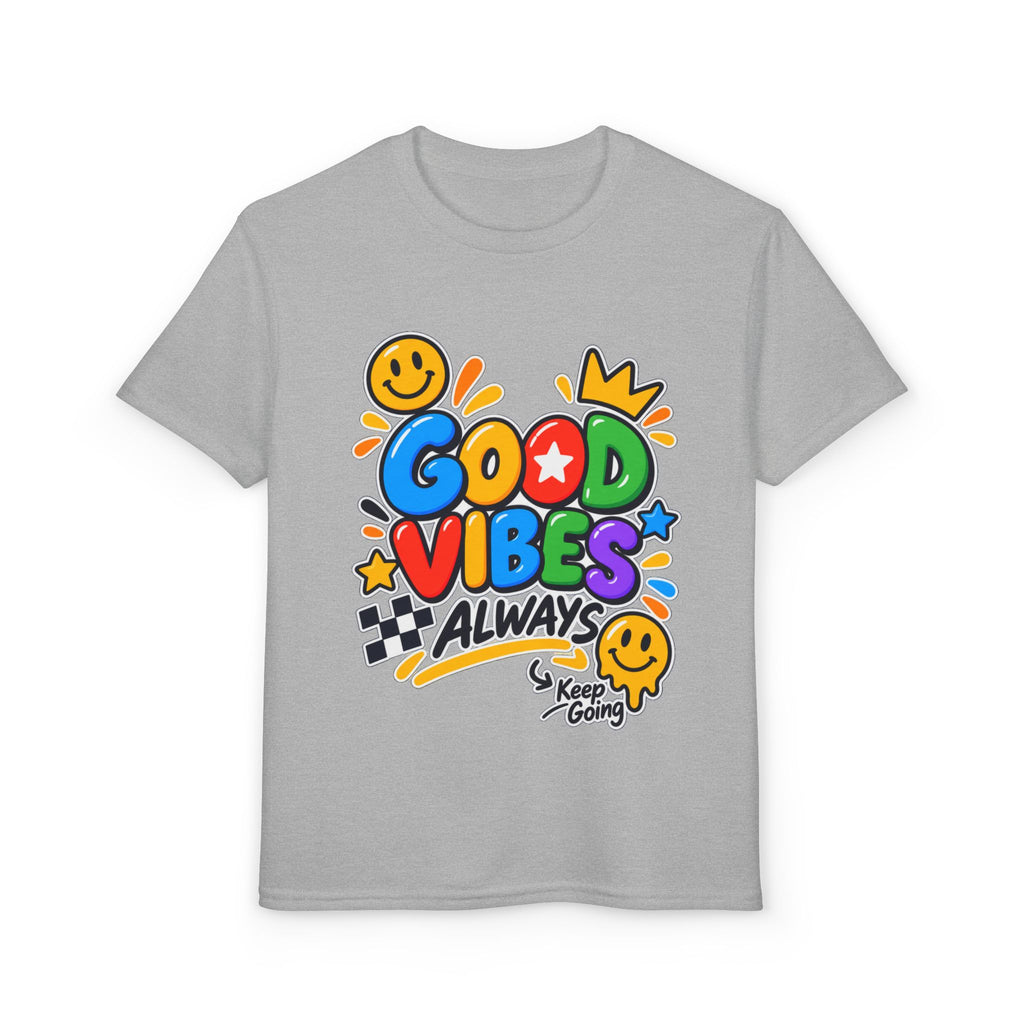 Youth T-Shirt — "Good Vibes Always" Colorful Positive Message Tee