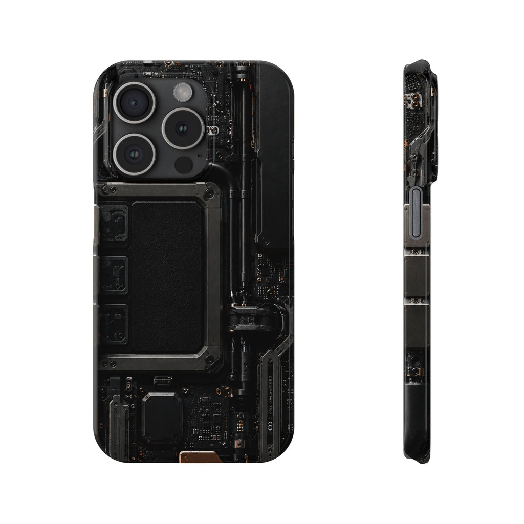 Slim Phone Case — Black Circuit Tech Design