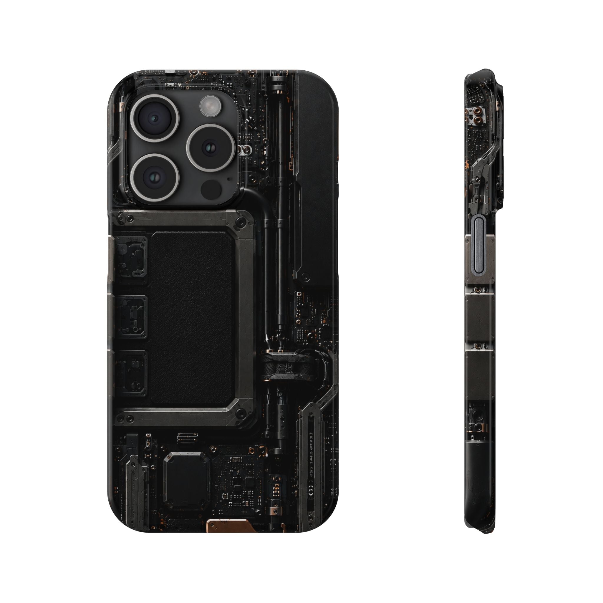 Slim Phone Case — Black Circuit Tech Design