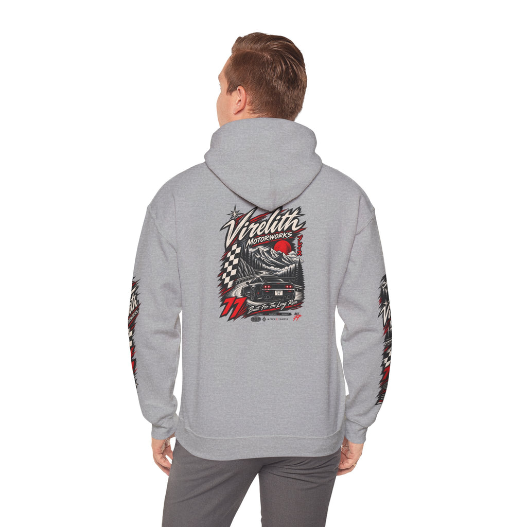Virelith Motorsports Checkered Flag Hoodie | Racing Graphic Sweatshirt