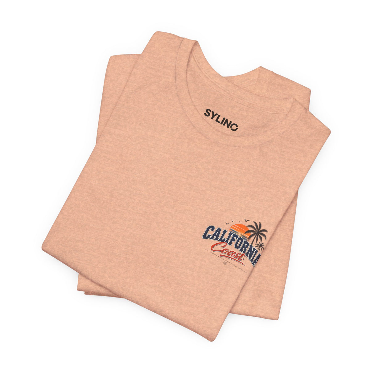 California Coast Pocket Tee — Retro Palm Surf Graphic