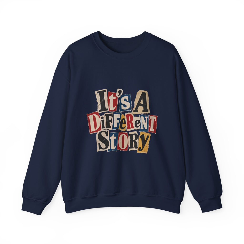 Crewneck Sweatshirt - "It's A Different Story" Retro Collage Graphic