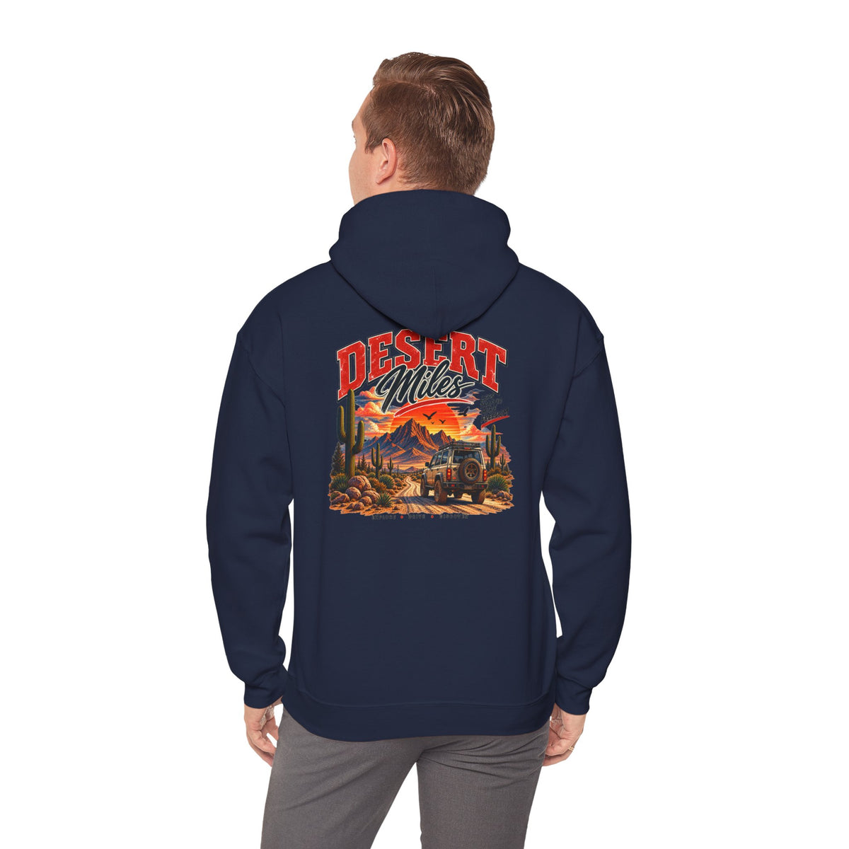 Desert Camp Graphic Hoodie – 'Desert' Sunset Cactus Pullover
