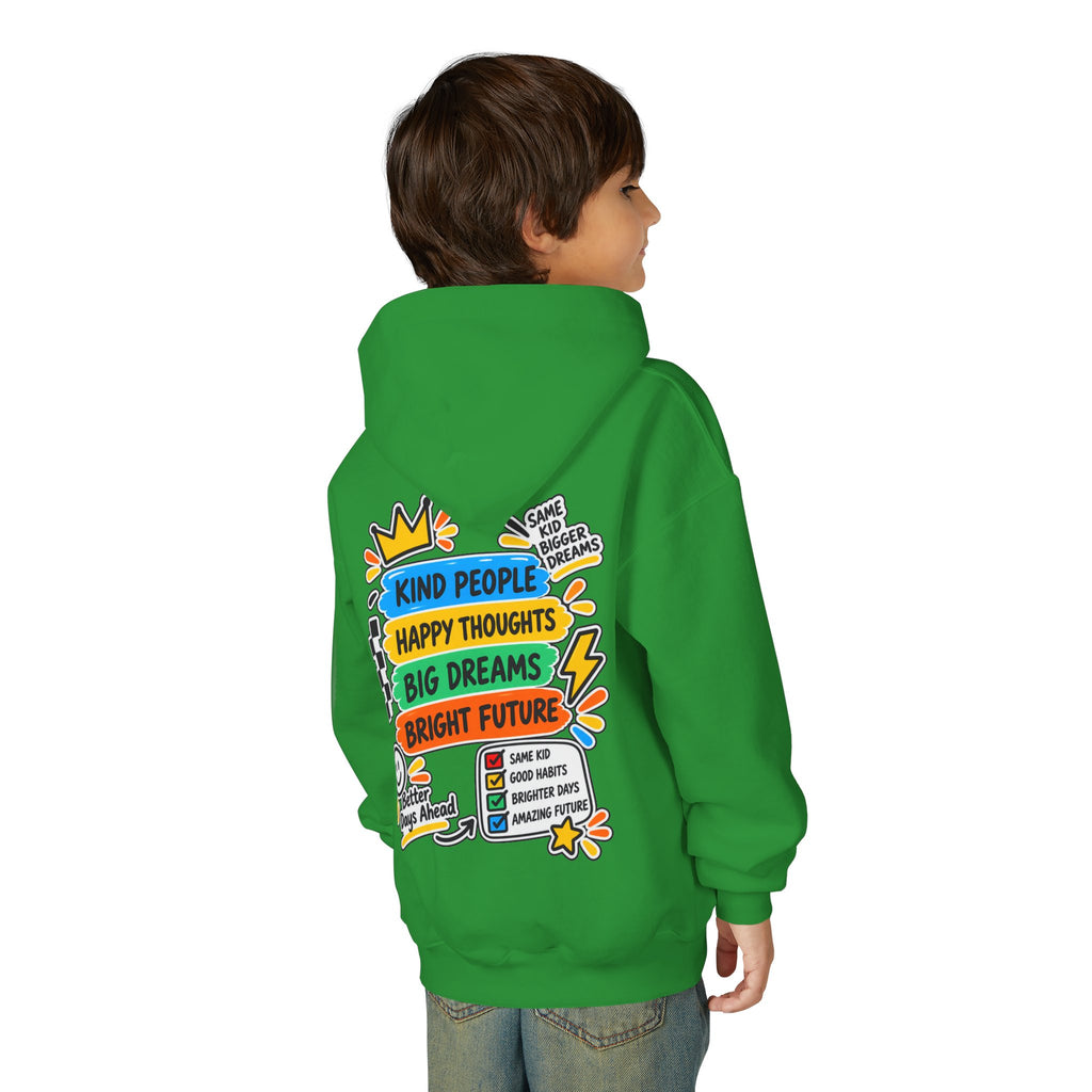 Youth Hoodie - "Good Vibes Always" Colorful Positive Graphic