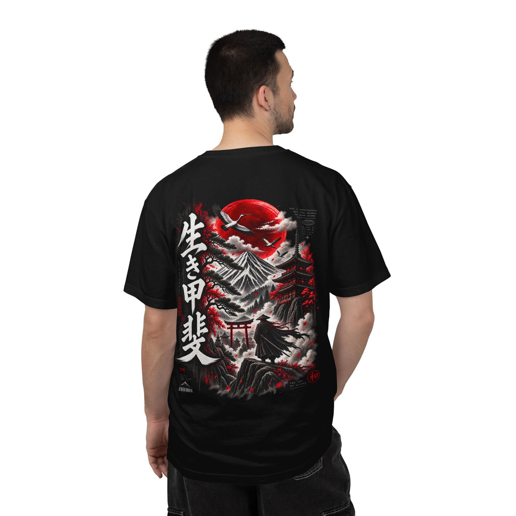 Japanese Ronin Graphic Tee - Lone Wanderer & Red Sun Vintage Streetwear