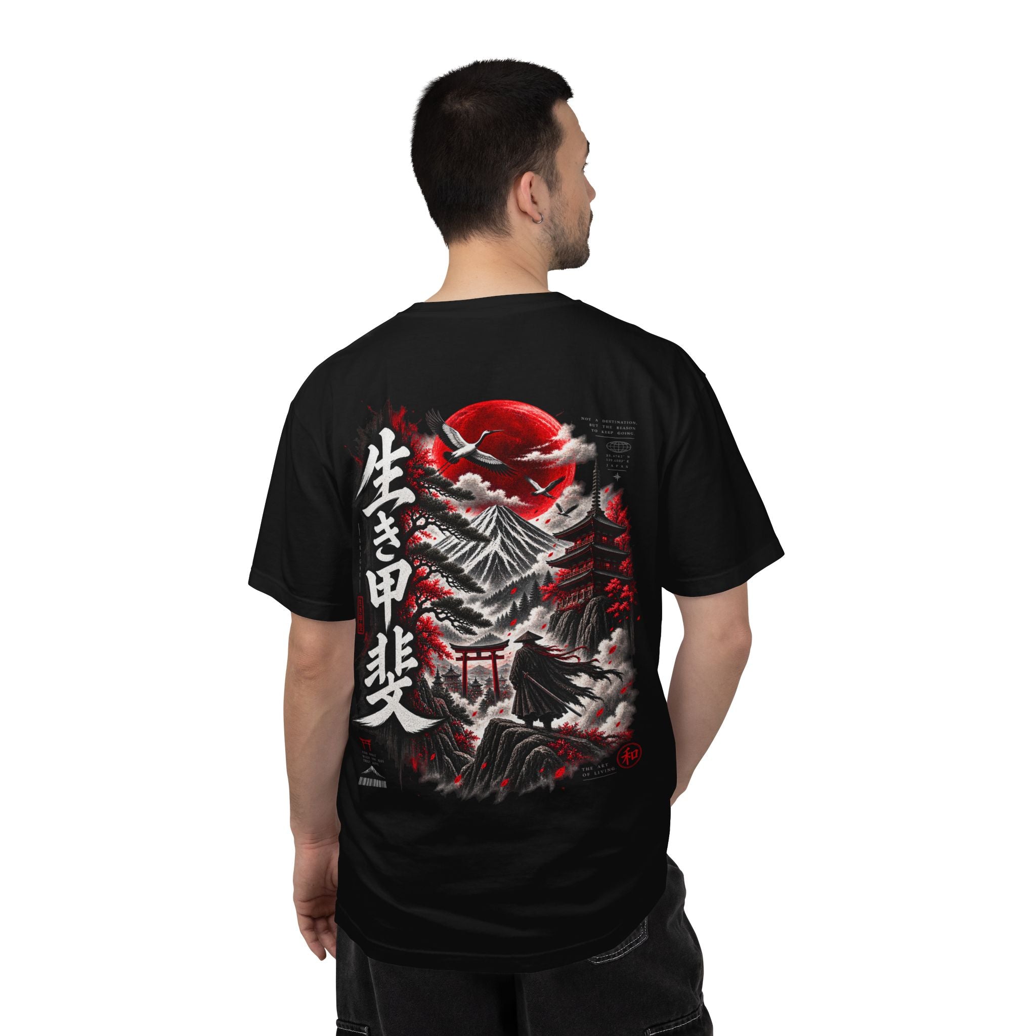 Japanese Ronin Graphic Tee - Lone Wanderer & Red Sun Vintage Streetwear