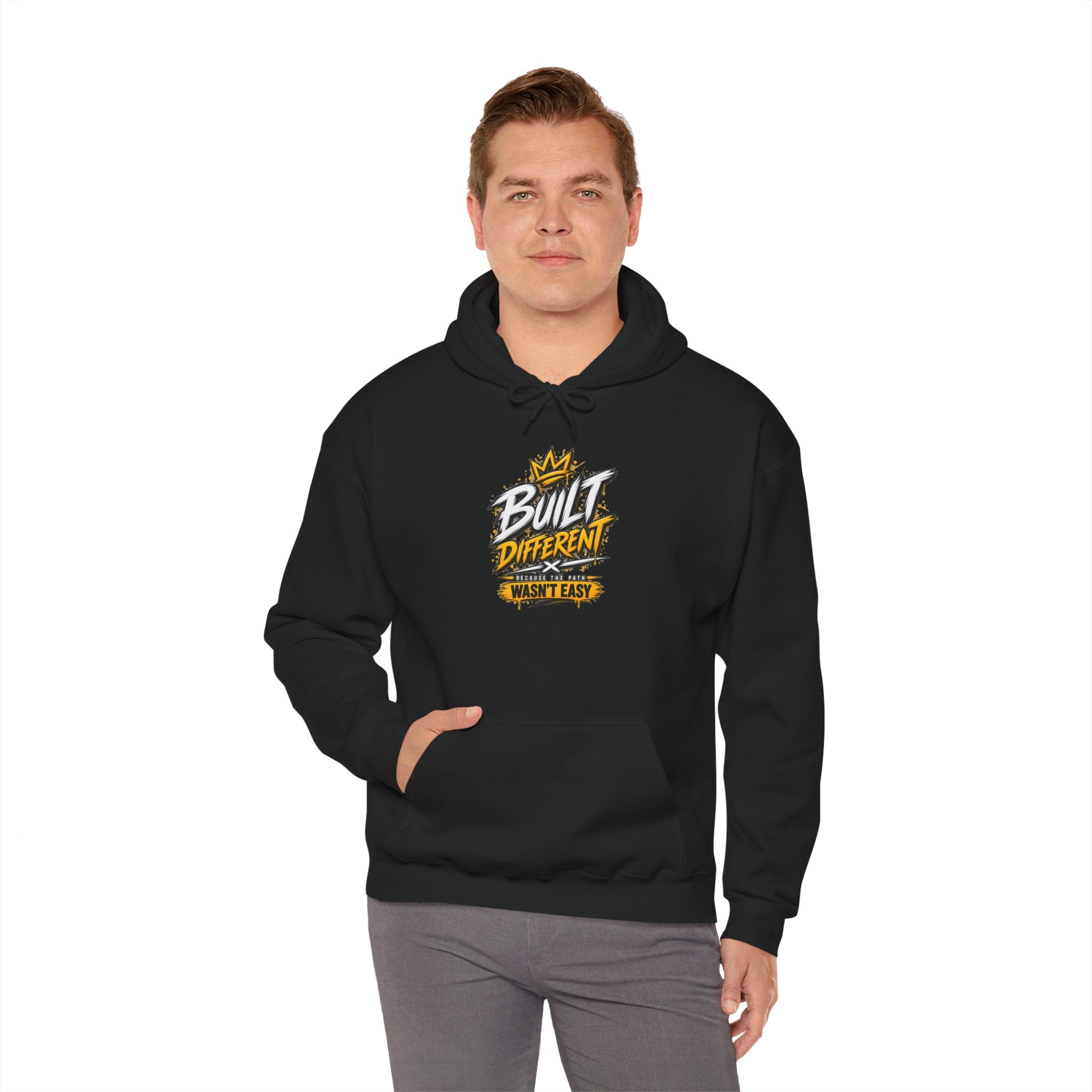 Built Different Hooded Sweatshirt — 'Built Different Wasn’t Easy' Graphic Hoodie