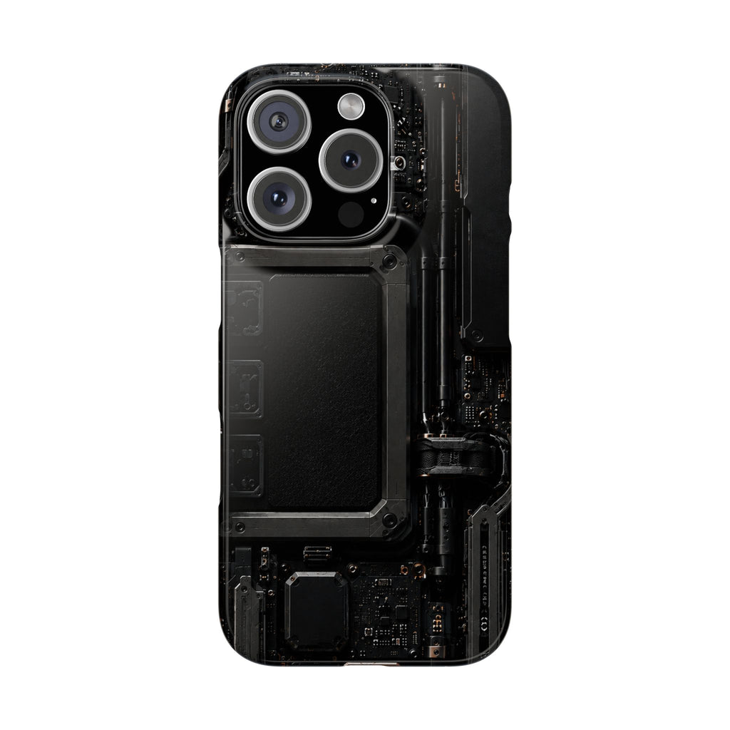 Slim Phone Case — Black Circuit Tech Design