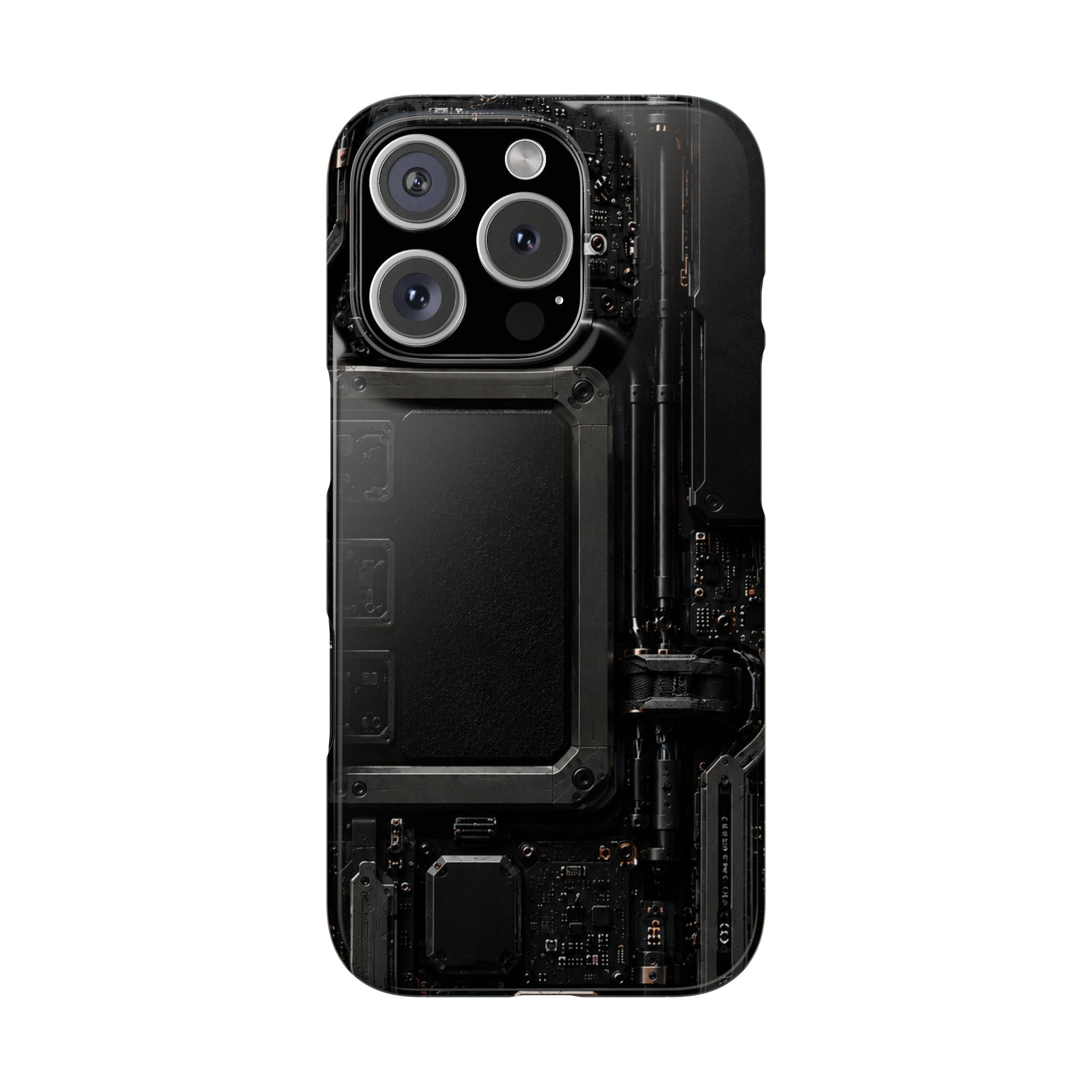 Slim Phone Case — Black Circuit Tech Design