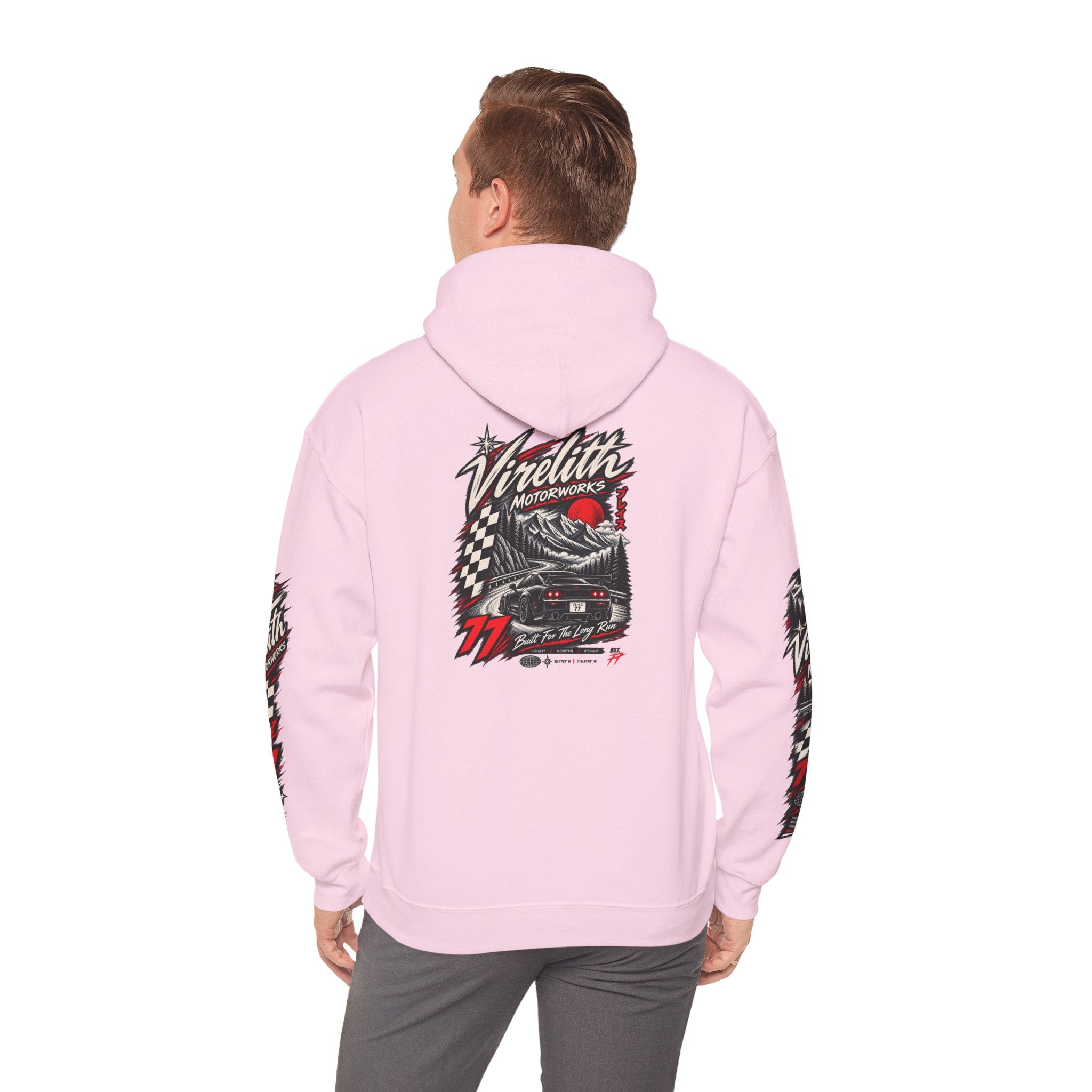 Virelith Motorsports Checkered Flag Hoodie | Racing Graphic Sweatshirt