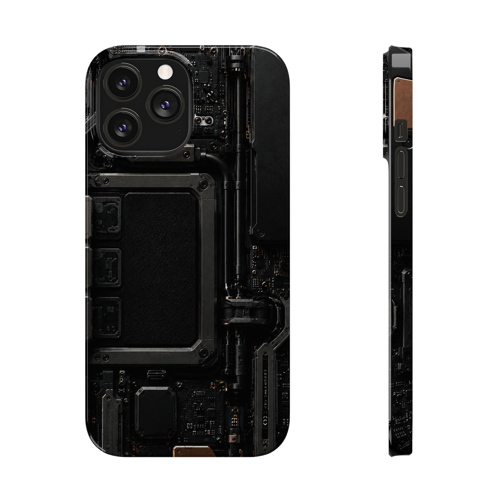 Slim Phone Case — Black Circuit Tech Design