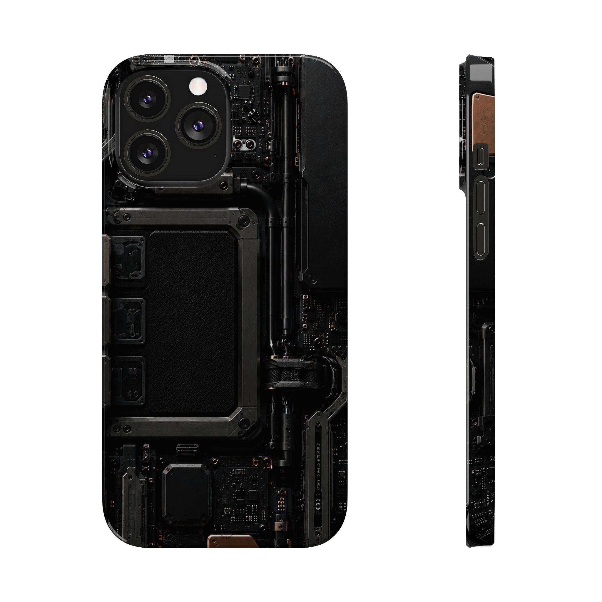 Slim Phone Case — Black Circuit Tech Design