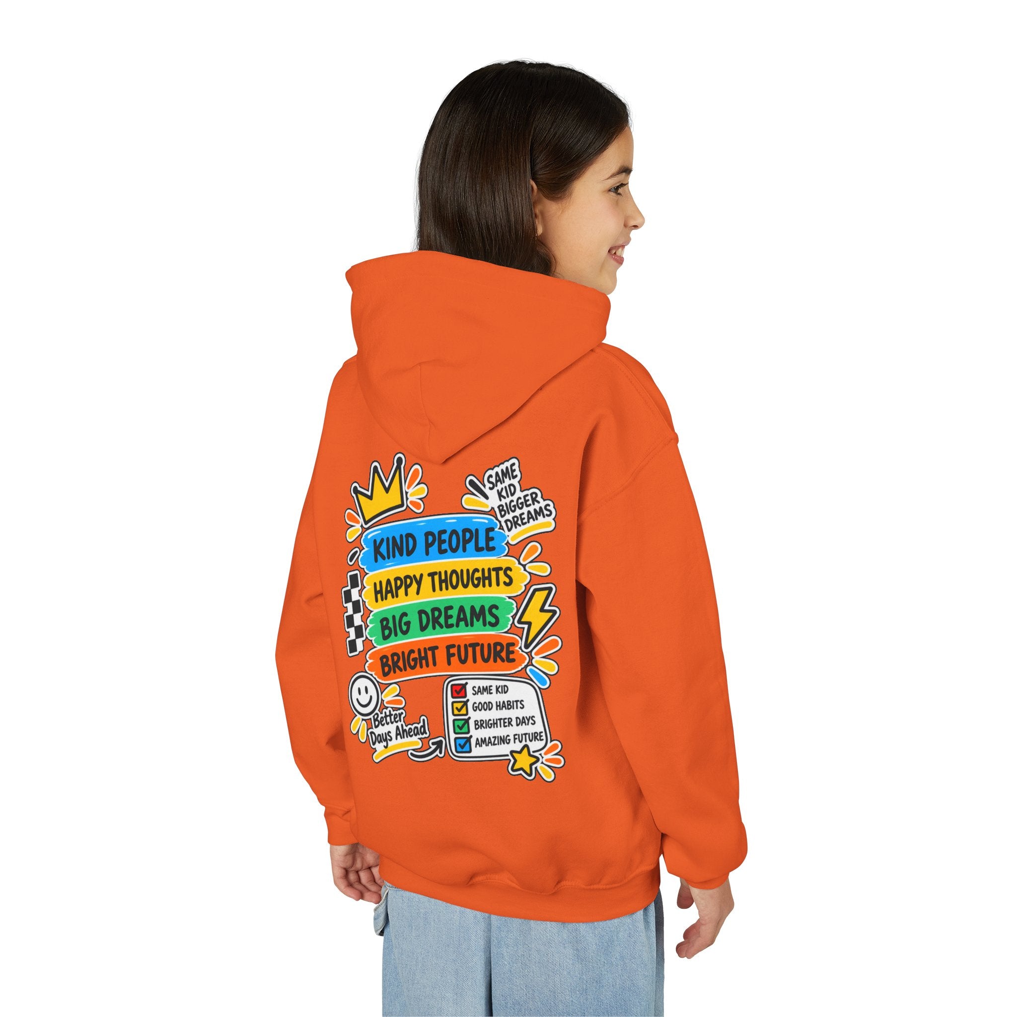 Youth Hoodie - "Good Vibes Always" Colorful Positive Graphic